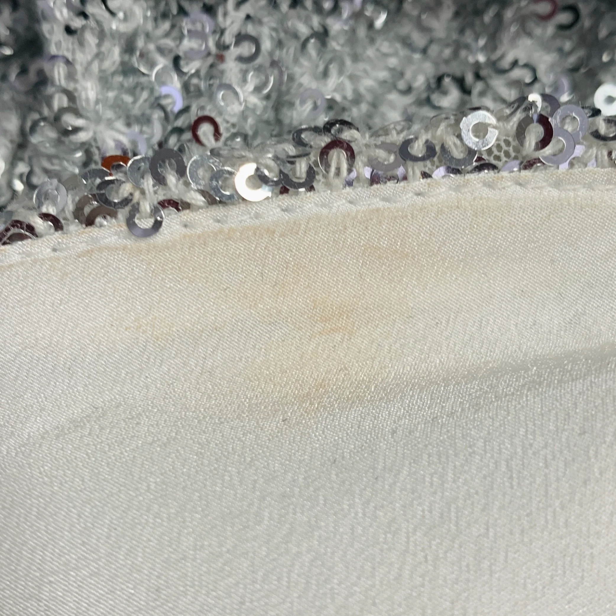 ATTICO Size 6 Silver Polyamide Sequined Strapless Dress Top - Image 7