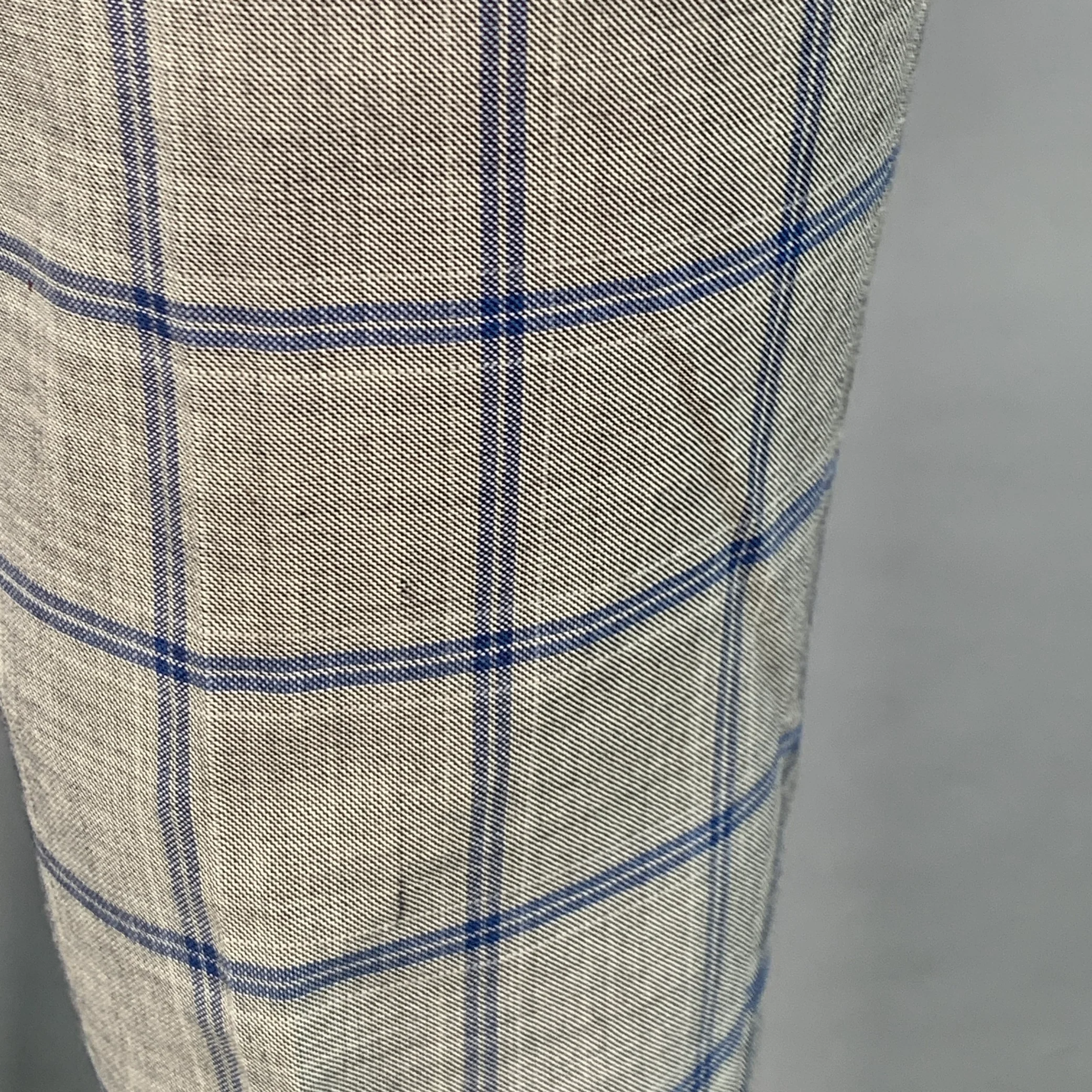 AUGUST MCGREGOR Size 38 Grey Blue Plaid Wool Notch Lapel Suit - Image 11
