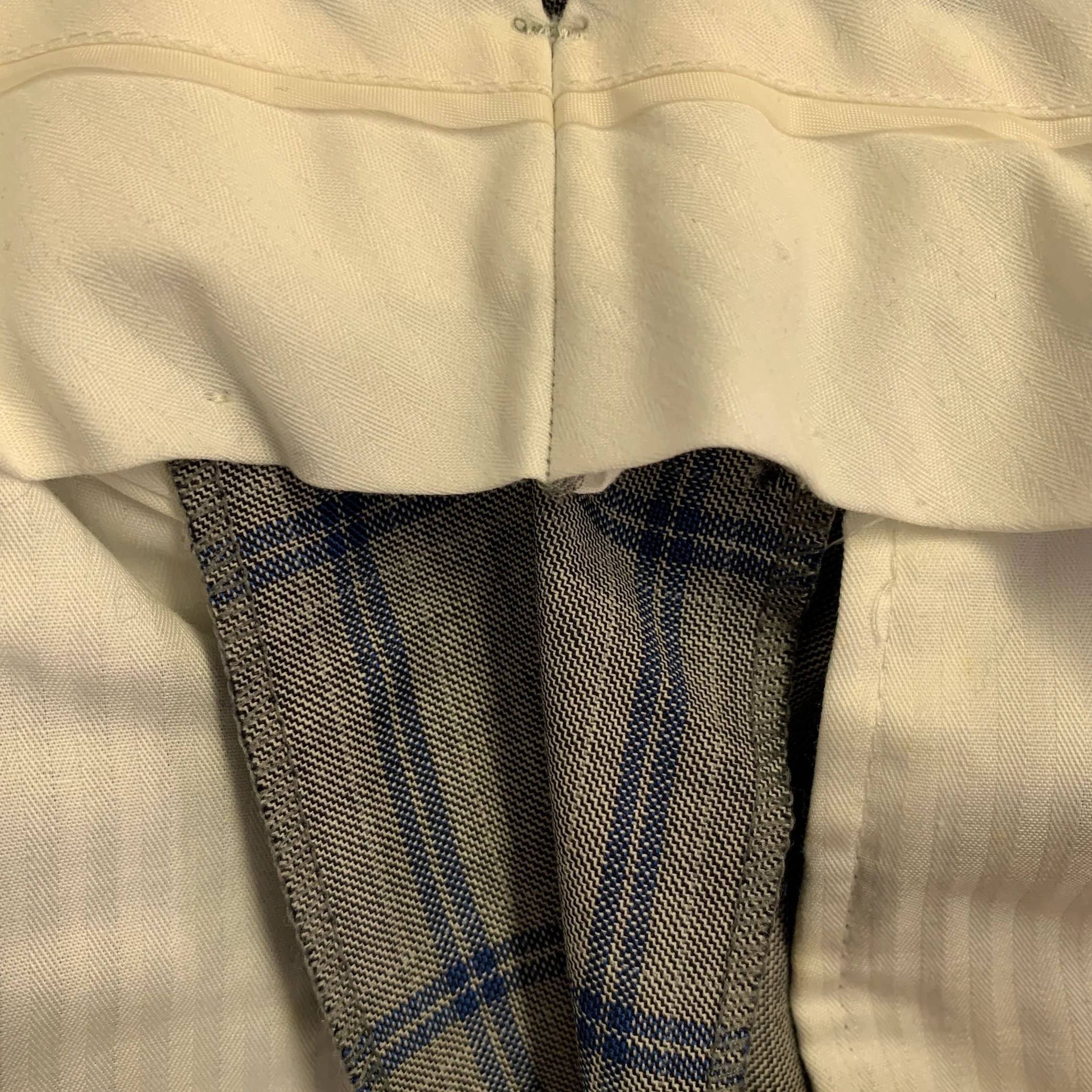 AUGUST MCGREGOR Size 38 Grey Blue Plaid Wool Notch Lapel Suit - Image 14