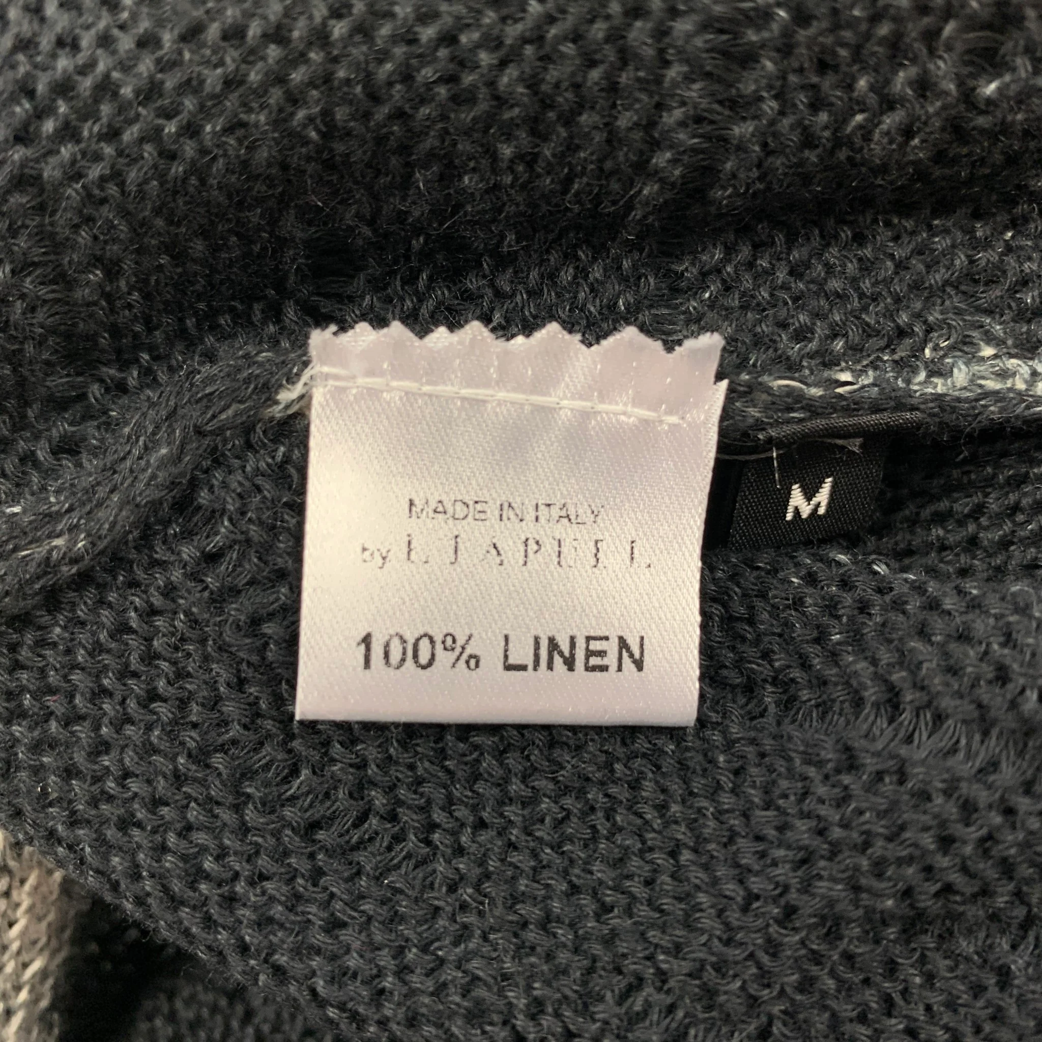 AVANTTOI Size M Grey Linen Textured Open Front Cardigan - Image 5