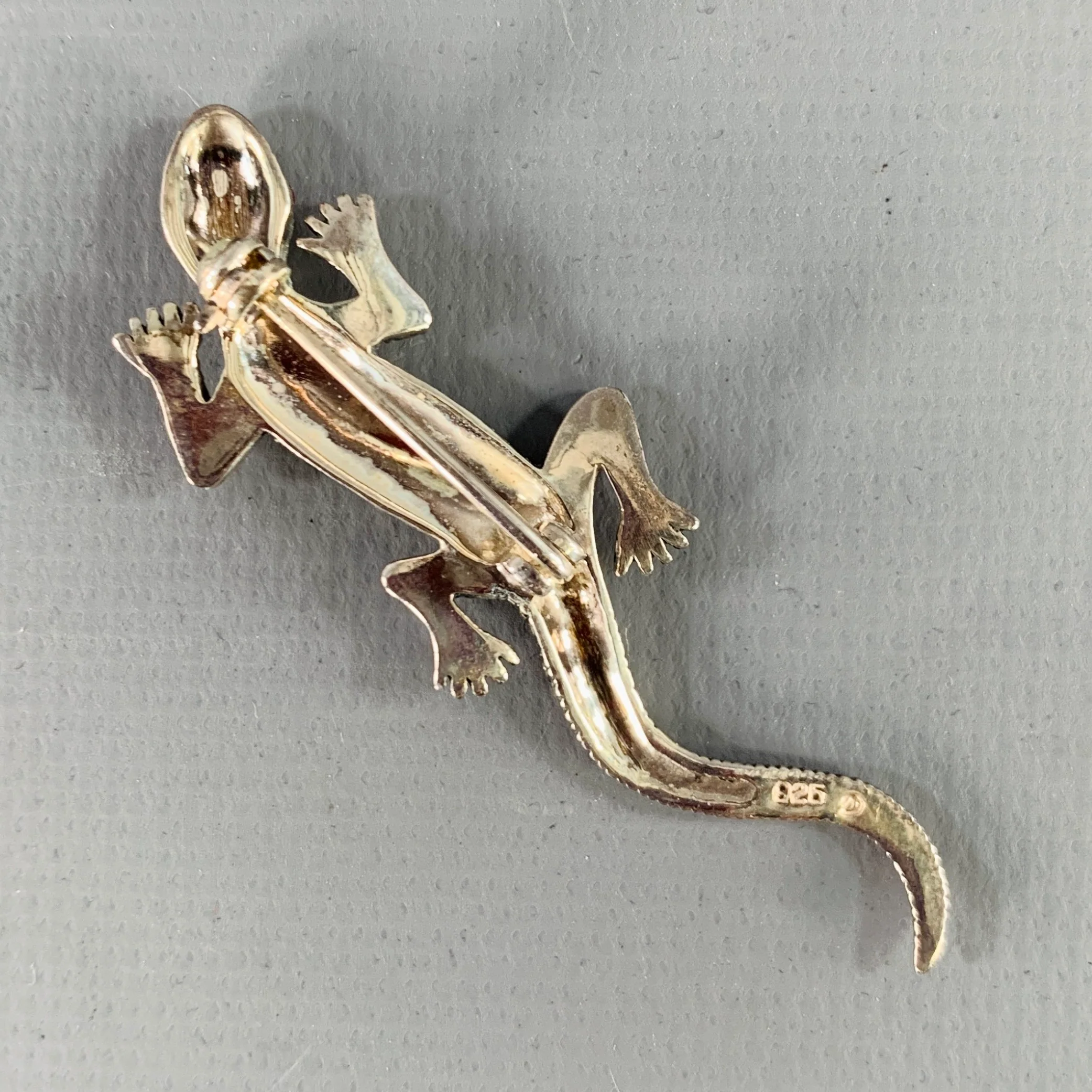 AVON Sterling Silver Marcasite Lizard Brooch Pin - Image 2
