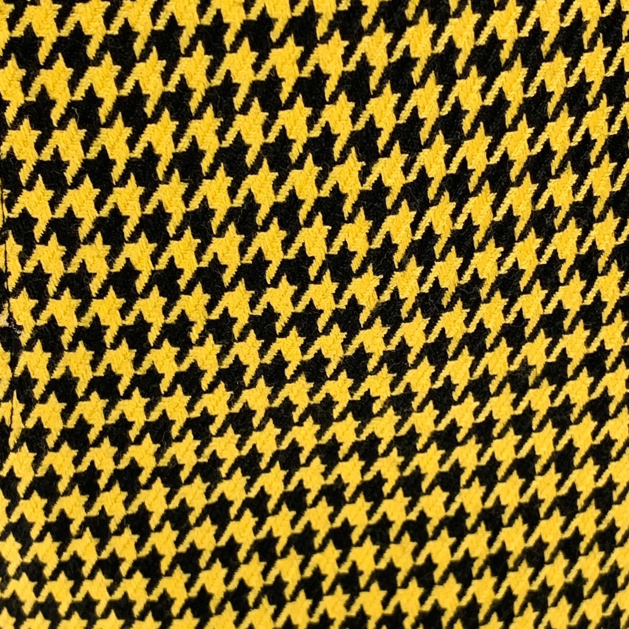 AWAKE Size XL Yellow Black Houndstooth Wool Double Breasted Peak Lapel Suit - Image 2