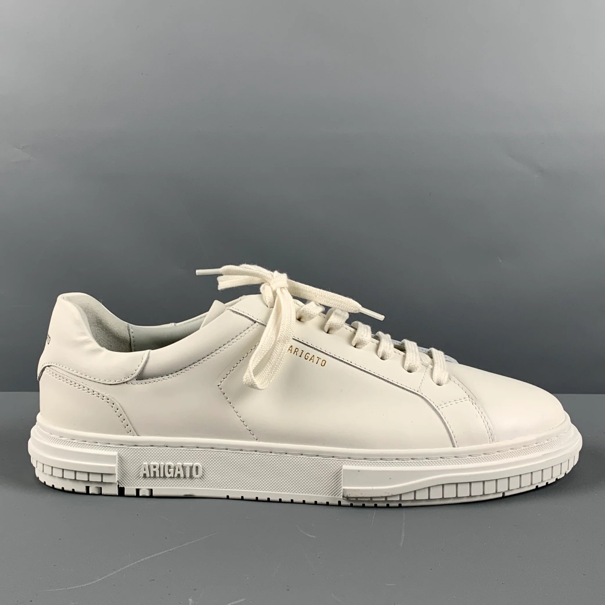 AXEL ARIGATO Size 12 White Solid Leather Lace Up Sneakers - Image 2