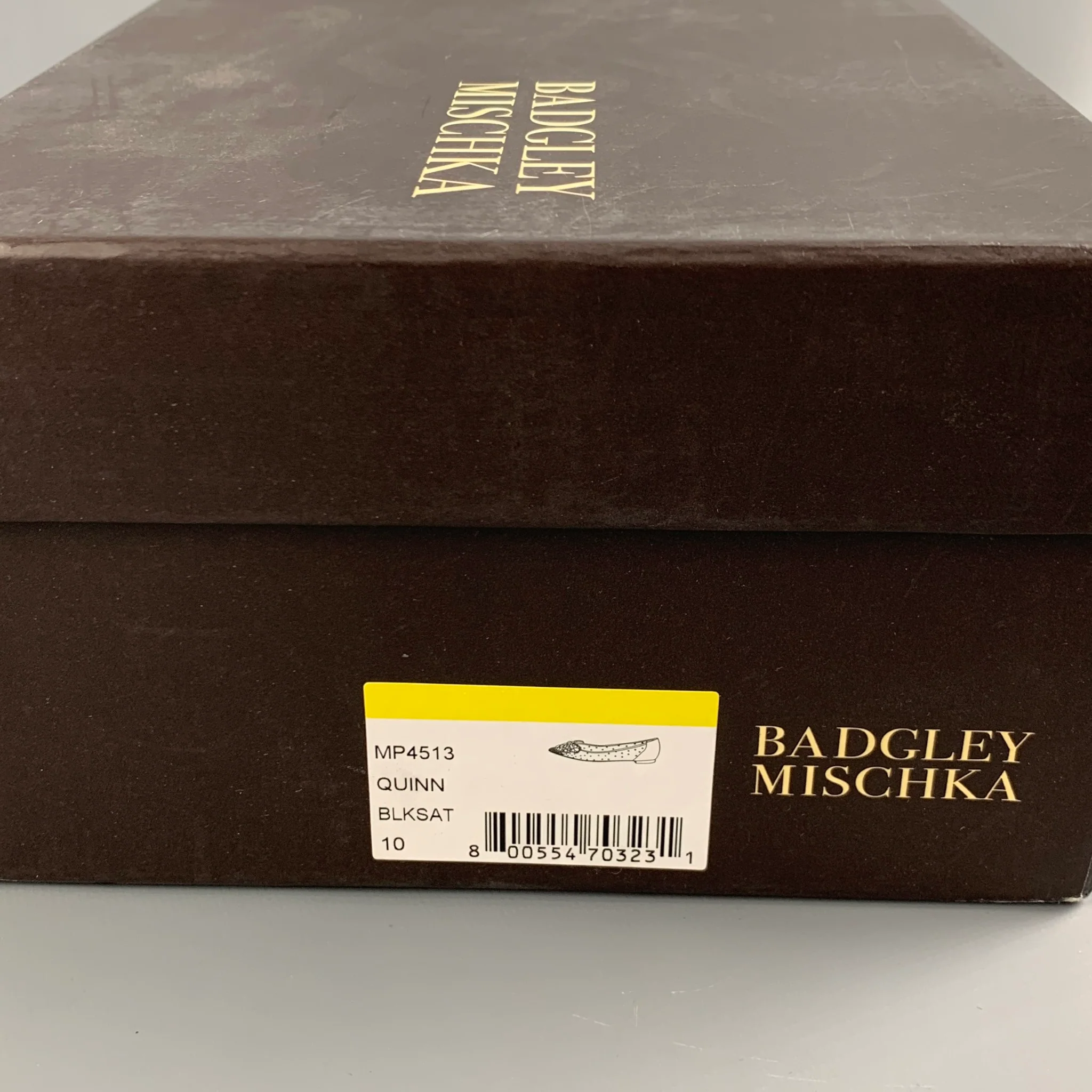 BADGLEY MISCHKA Size 10 Black Satin Beaded Slip On Flats - Image 10