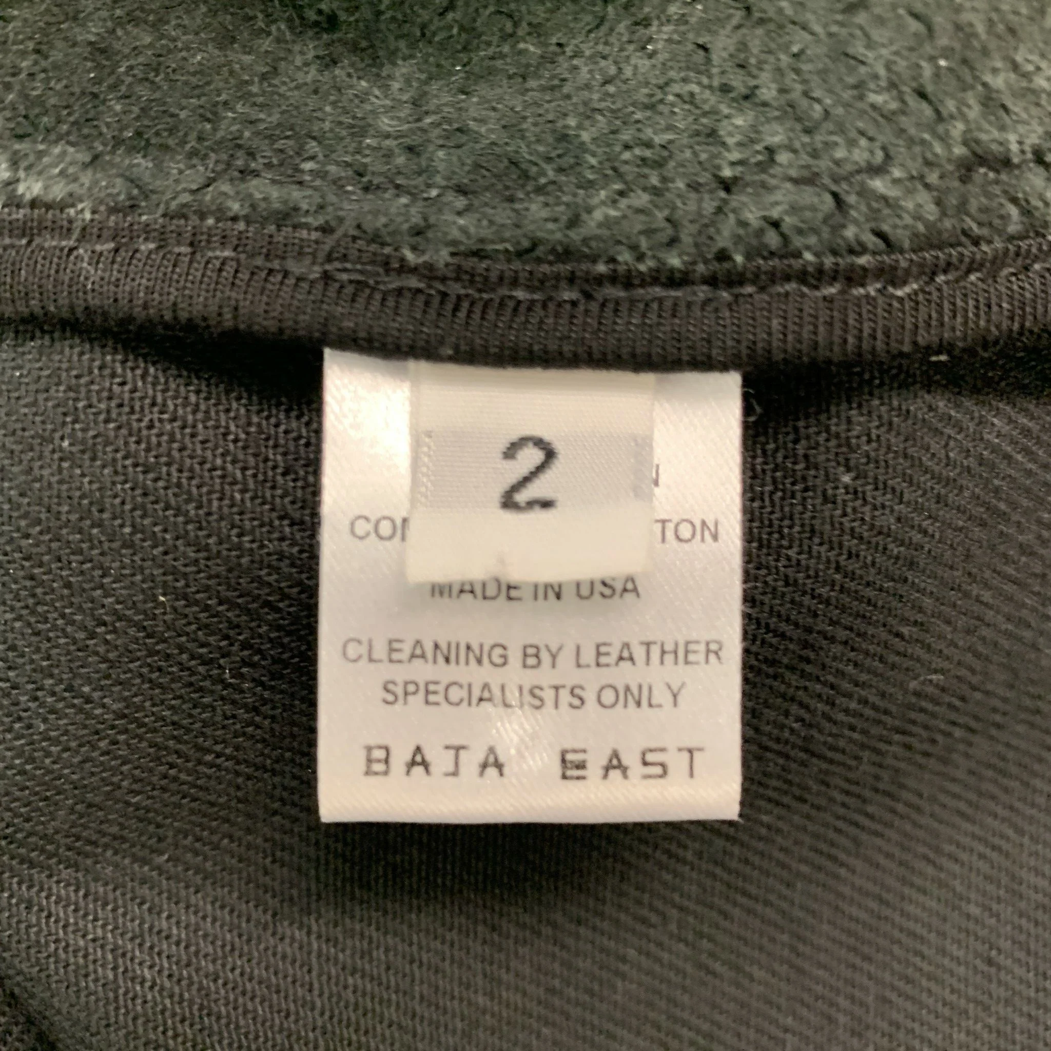 BAJA EAST Size M Black Calfhair Cotton Motorcycle Jacket - Image 5