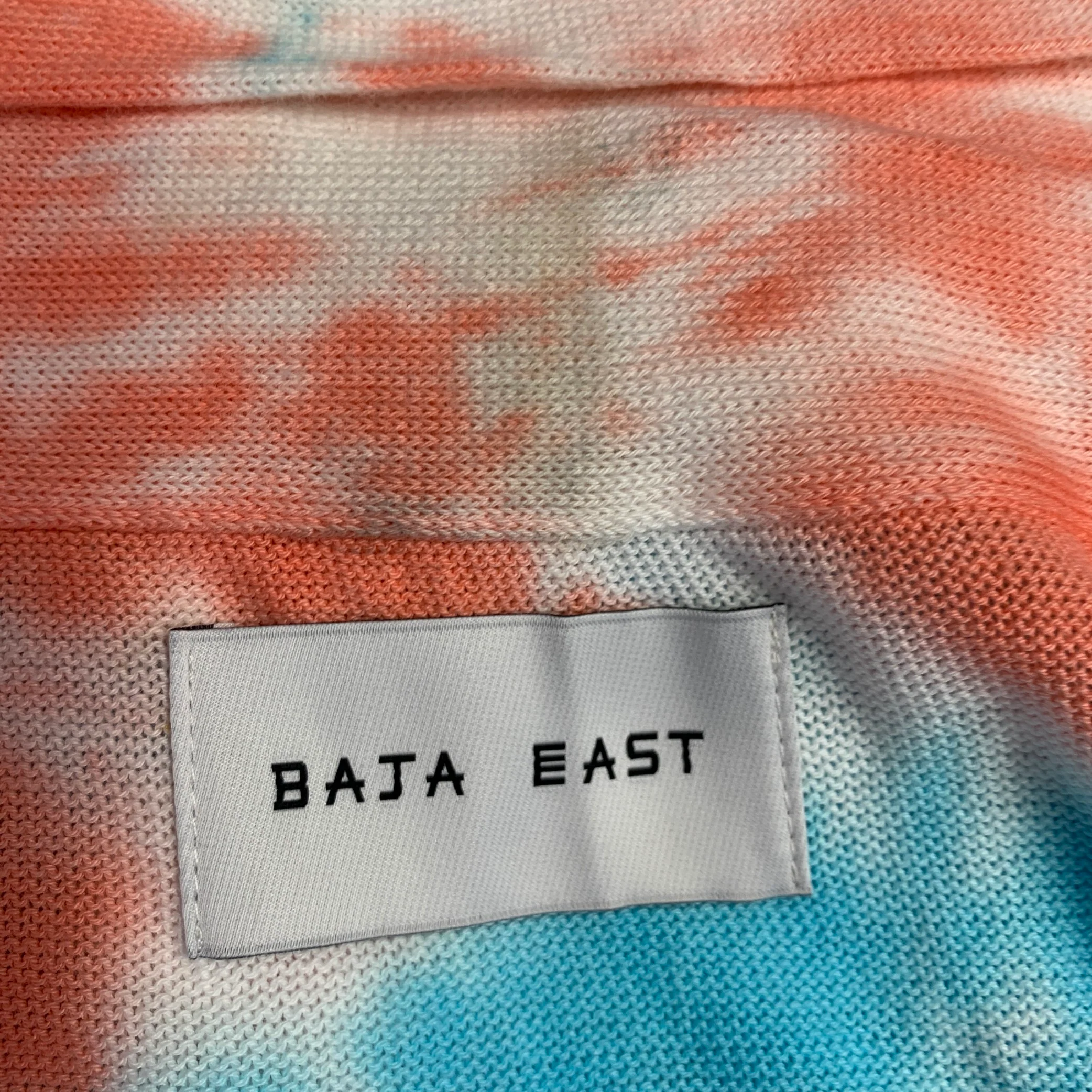 BAJA EAST Size S Pink Blue Tie Dye Pima Cotton Open Front Cardigan - Image 4