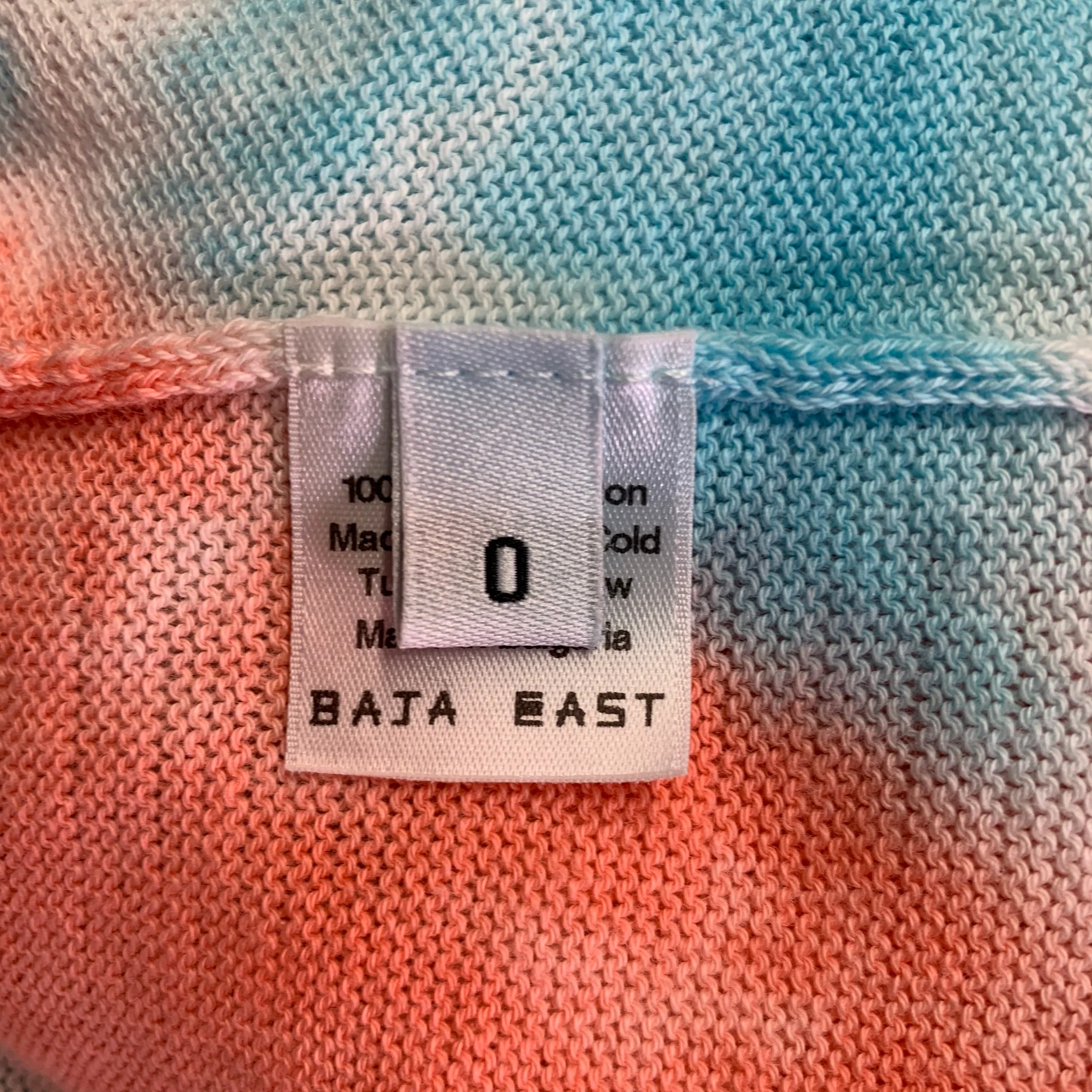 BAJA EAST Size XS Pink Blue Tie Dye Pima Cotton Open Front Cardigan - Image 5