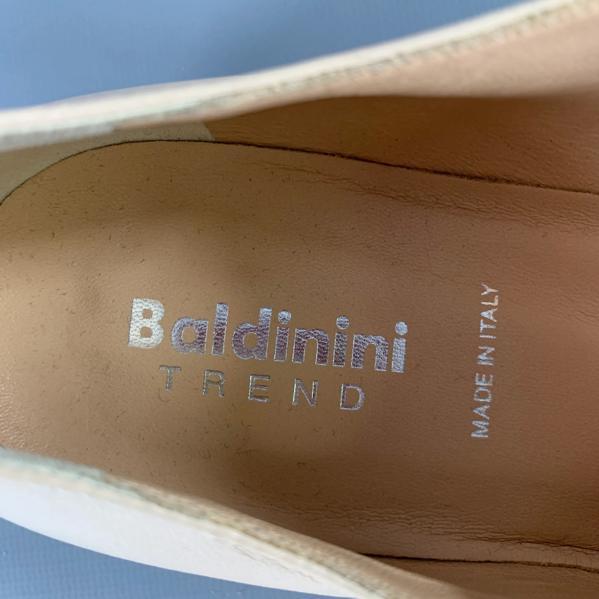 BALDININI Size 7 Beige Leather Cap Toe Lace-Up Shoes - Image 7