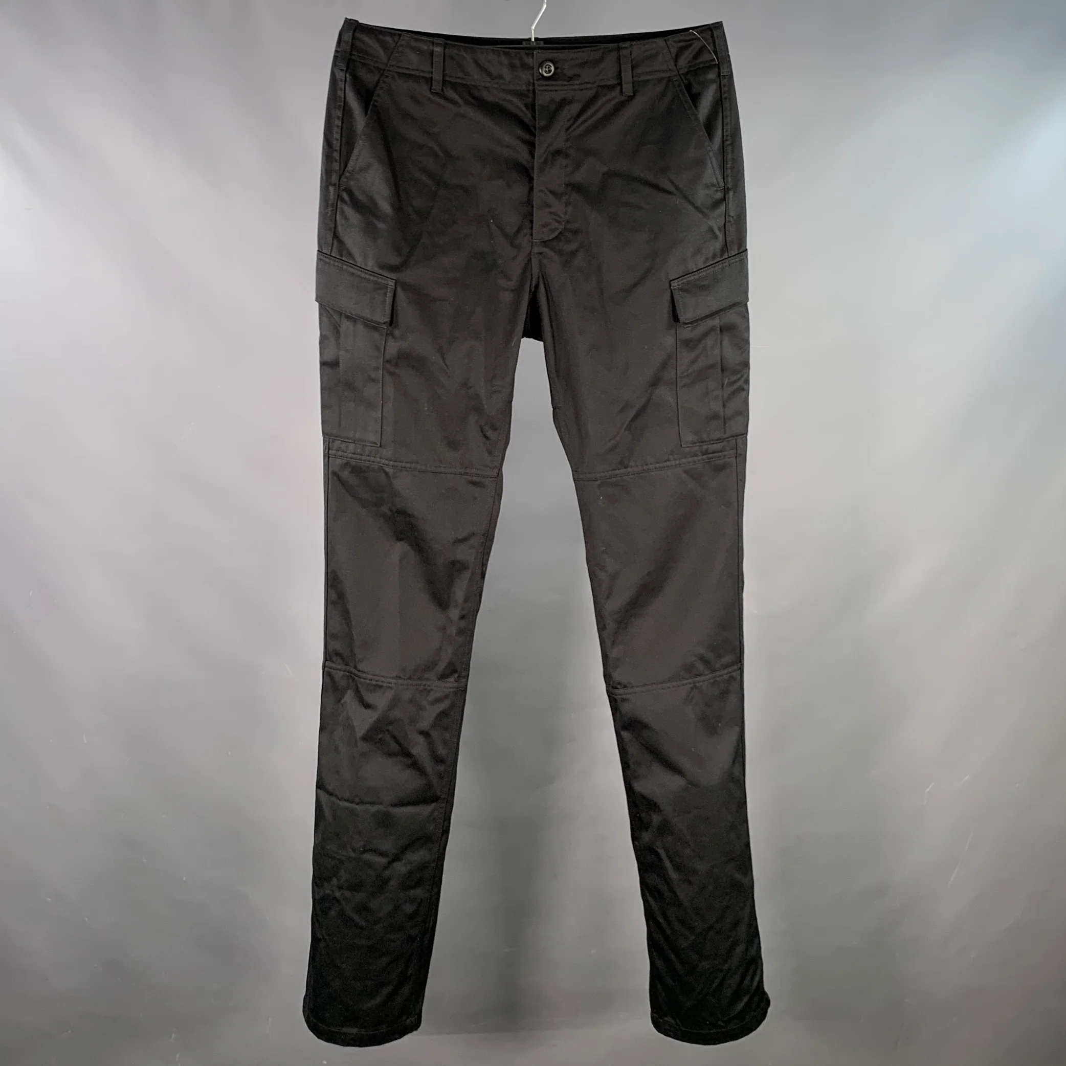 BALENCIAGA Size 34 Black Cotton Blend Cargo Casual Pants