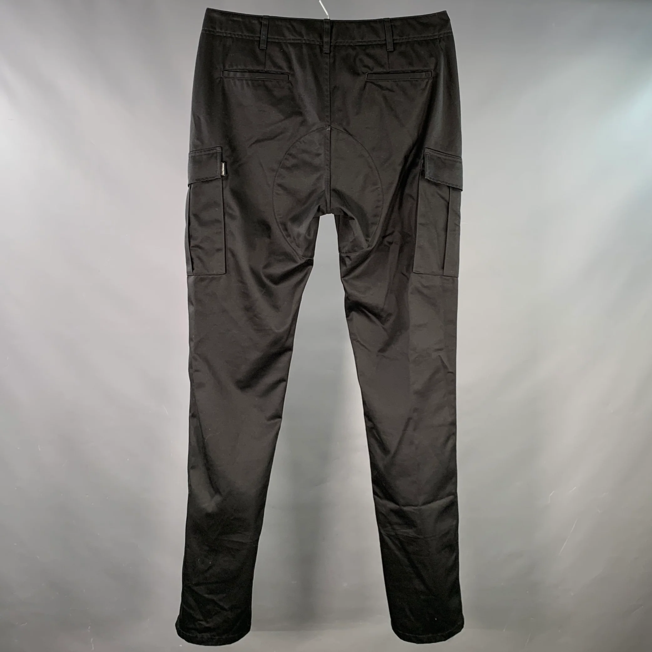BALENCIAGA Size 34 Black Cotton Blend Cargo Casual Pants - Image 2