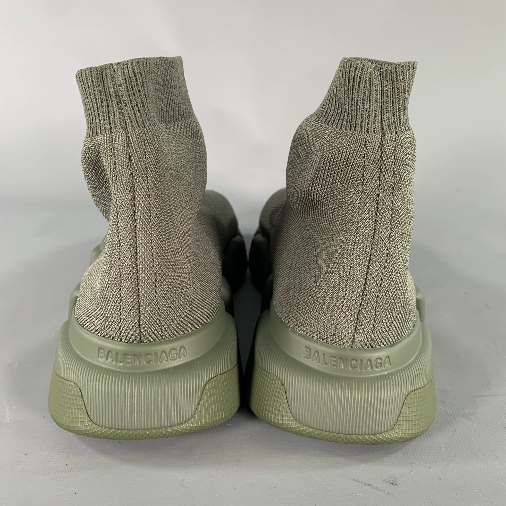 BALENCIAGA Size 8 Olive Speed Sneaker Pull On - Image 2
