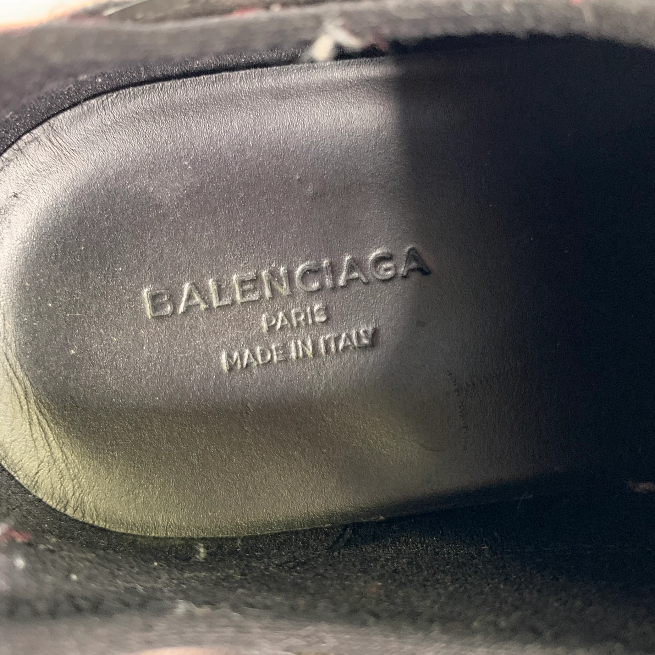 BALENCIAGA Size 9 Black Green Mixed Patterns Runner Sneakers - Image 9