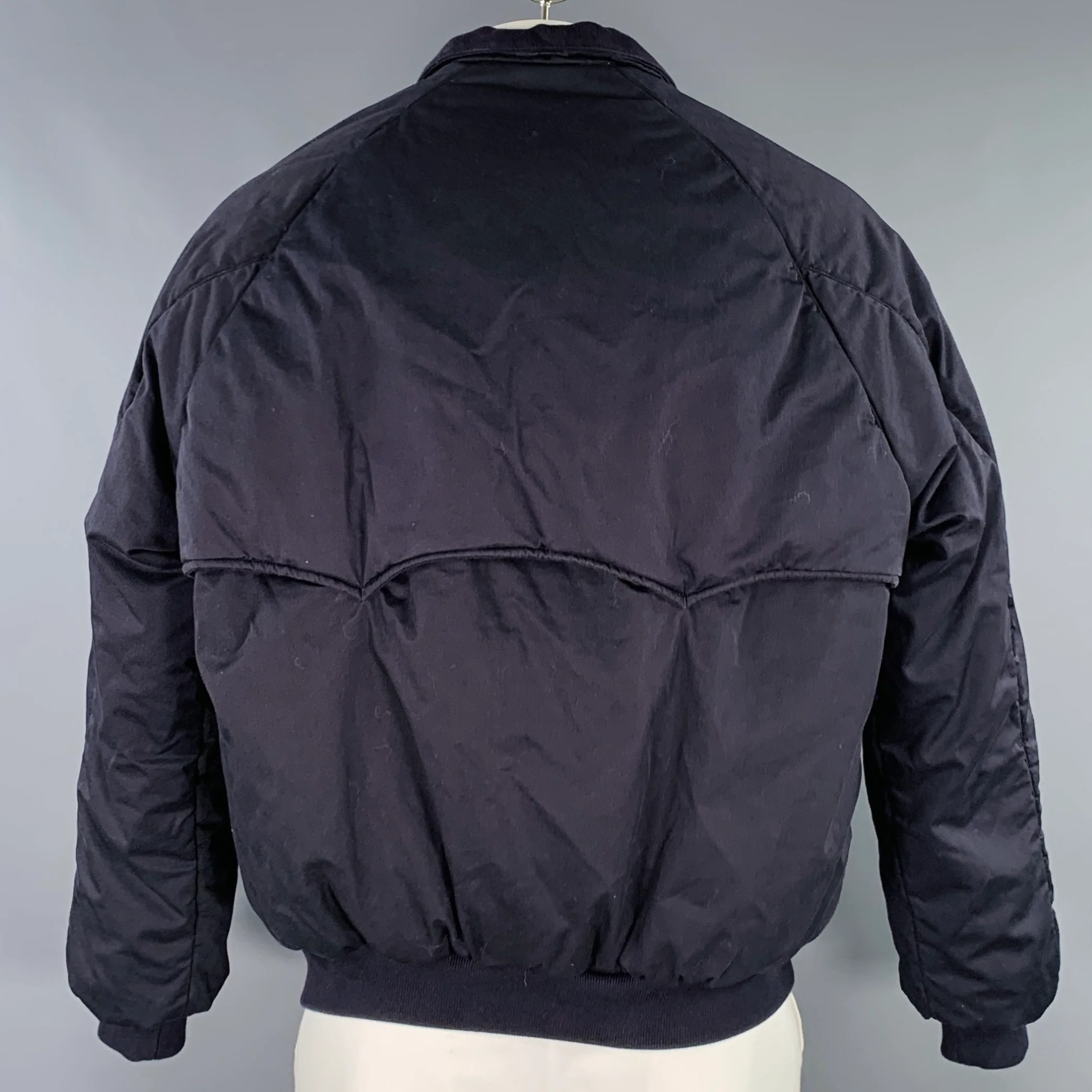 BALENCIAGA Size L Harrington Navy Cotton Bomber Jacket - Image 3