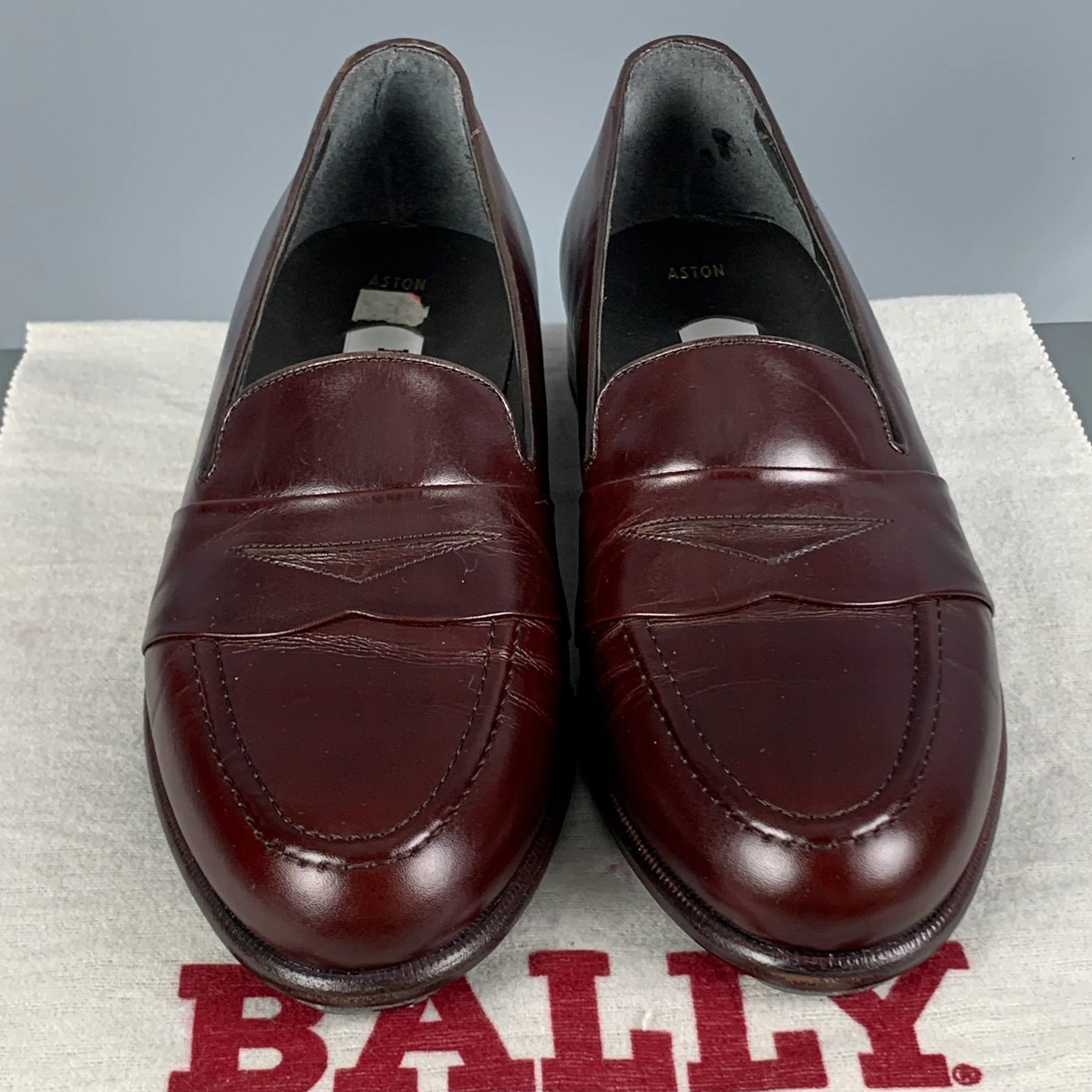 BALLY Aston Size 8.5 Burgundy Leather Round Toe Loafers - Image 4