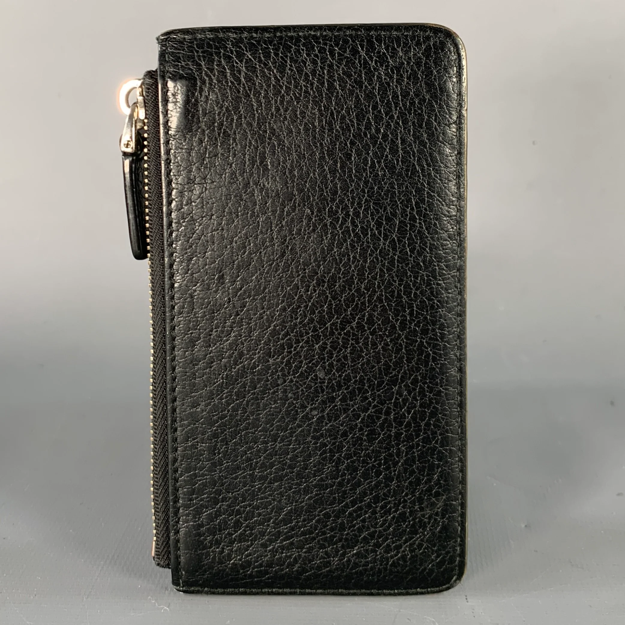 BALLY Black Leather Cardholder Zip Wallet - Image 2