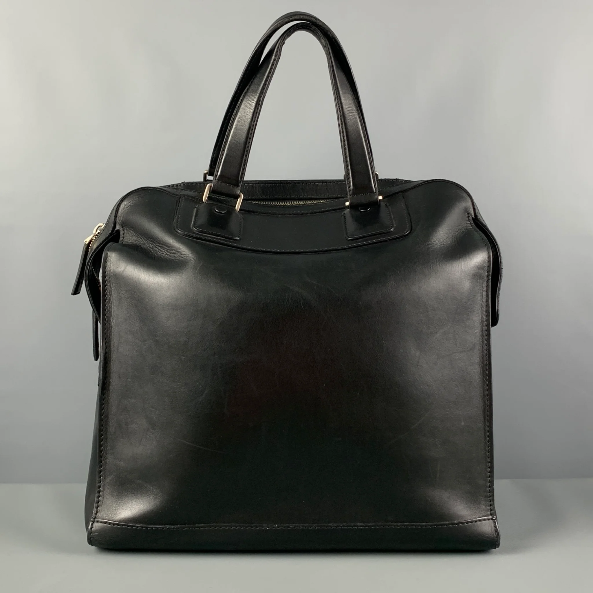 BALLY Black Leather Top Handles Tote Bag - Image 5