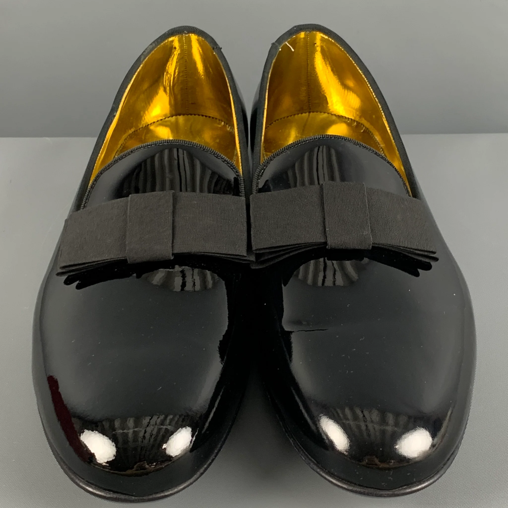 BALLY Size 11 Black Solid Leather Slip On Loafers - Image 4