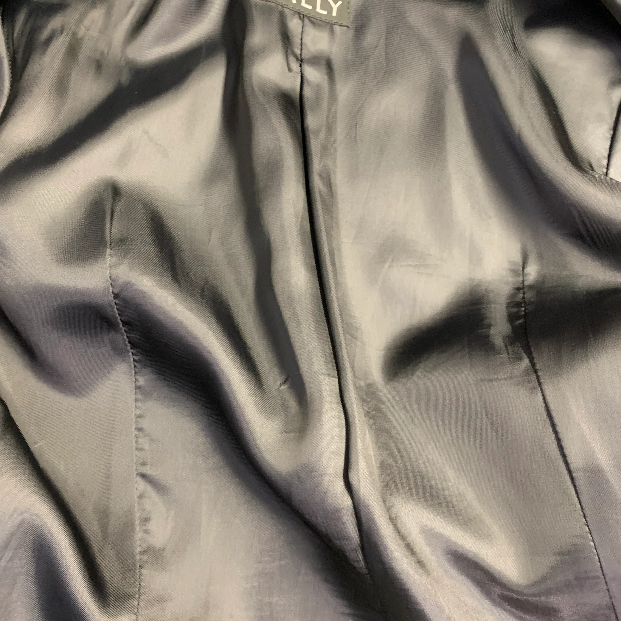 BALLY Size 12 Black Leather Hidden Buttons Jacket Blazer - Image 9