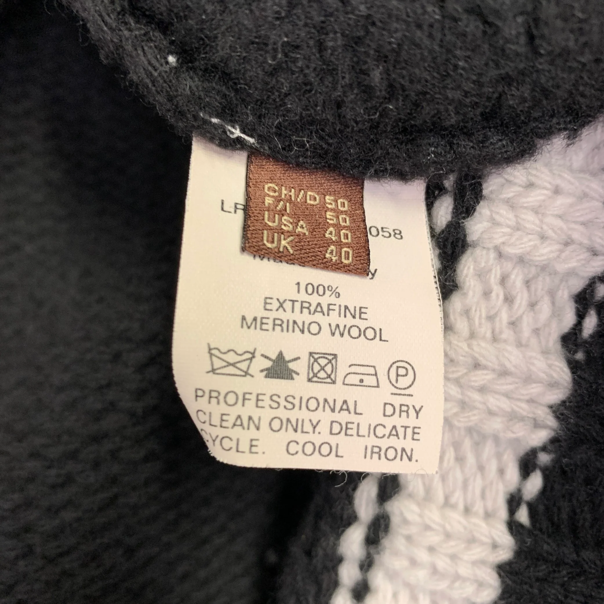 BALLY Size M Black White Knit Merino Wool Button Down Cardigan - Image 8