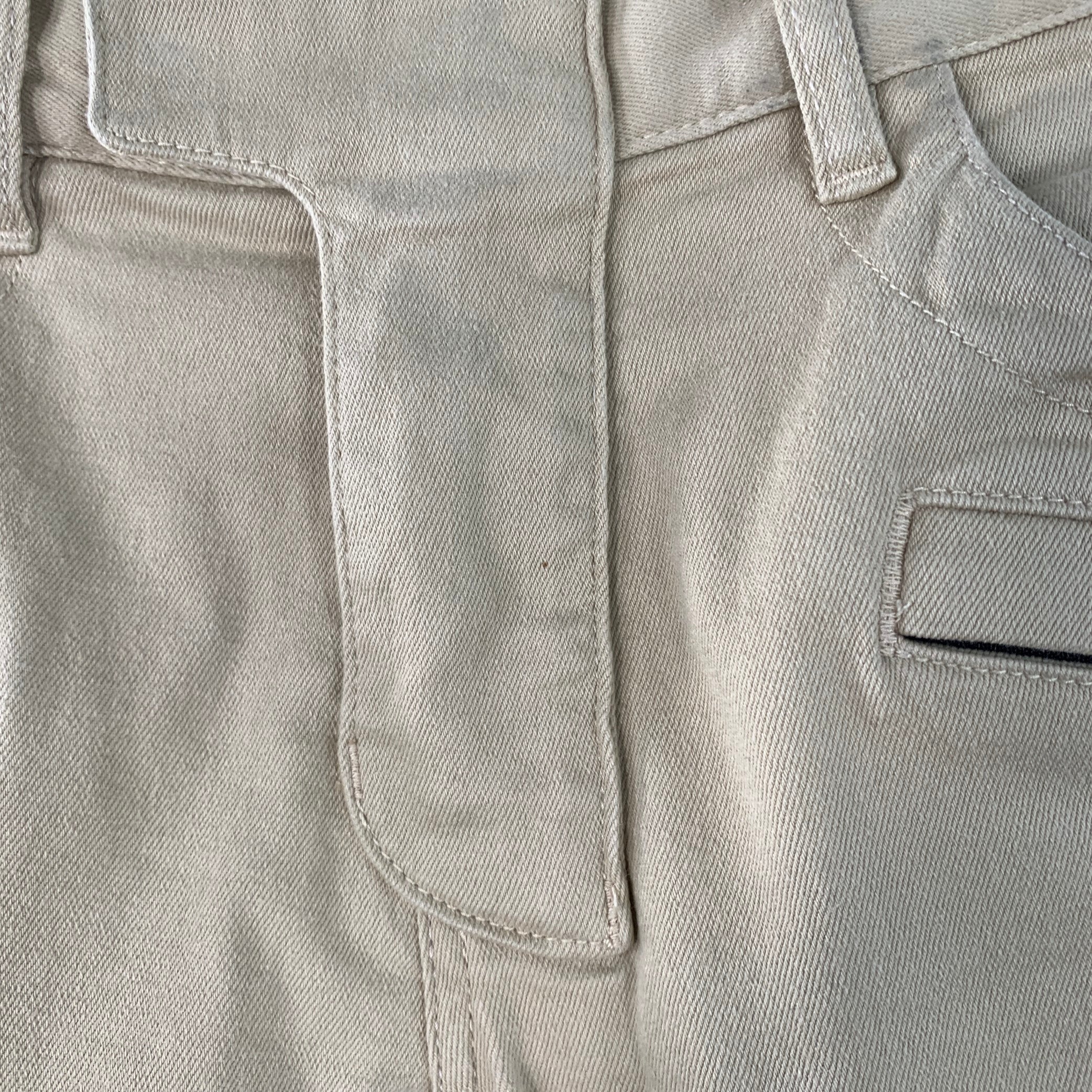 BALMAIN Size 28 Beige Black White Cotton Blend Skinny Biker Jeans - Image 8