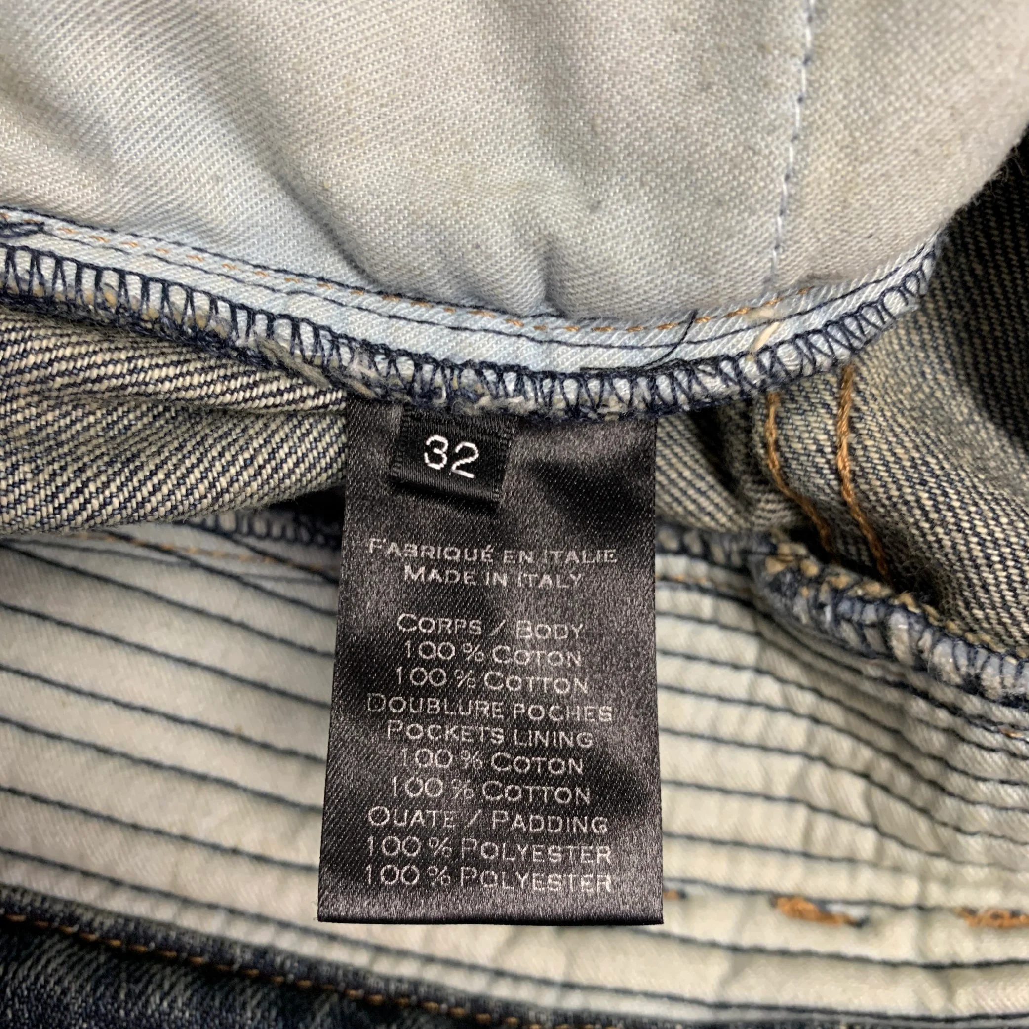 BALMAIN Size 32 Blue Cotton Motorcycle Jeans - Image 6