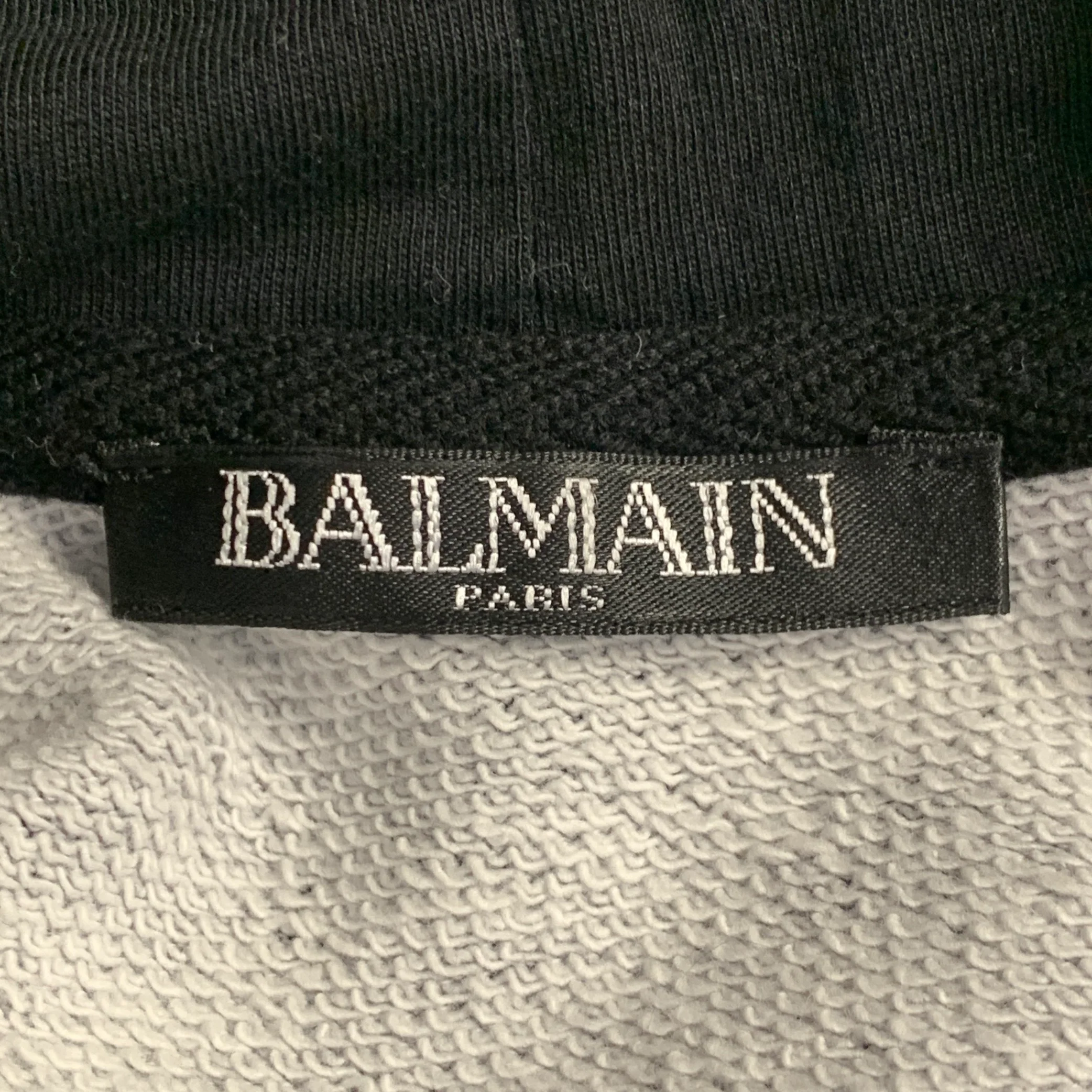 BALMAIN Size M Black Red White Graphic Cotton Hoodie Sweatshirt - Image 5
