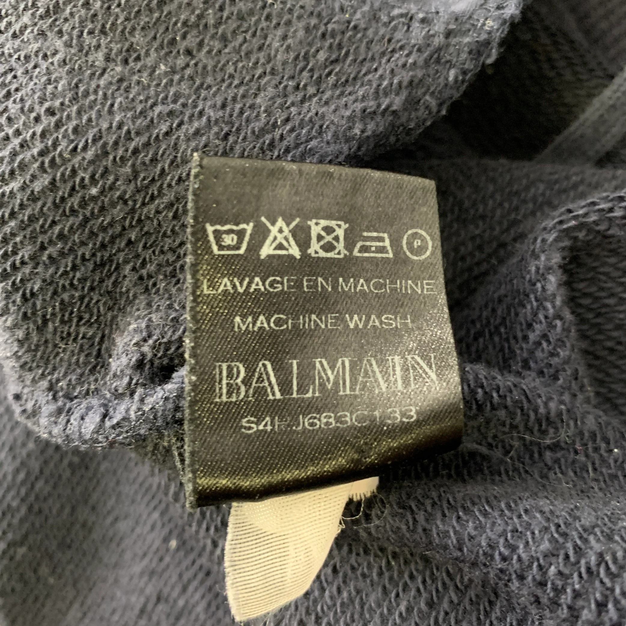 BALMAIN Size M Navy Cotton Joggers Casual Pants - Image 5
