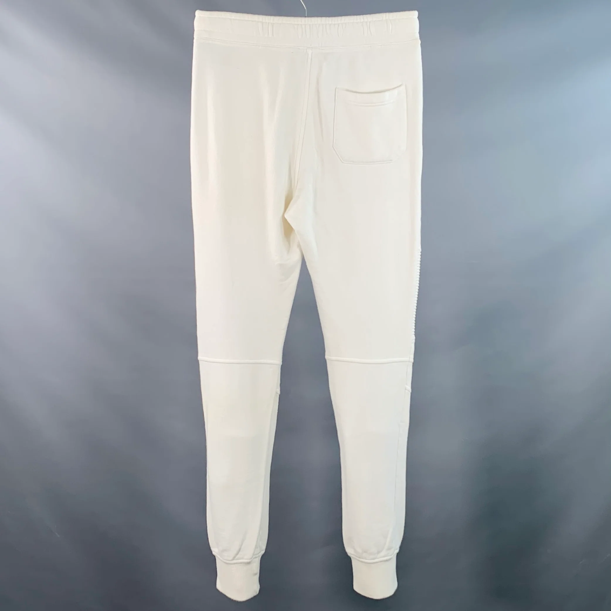 BALMAIN Size M White Cotton Drawstring Sweatpants Casual Pants - Image 3