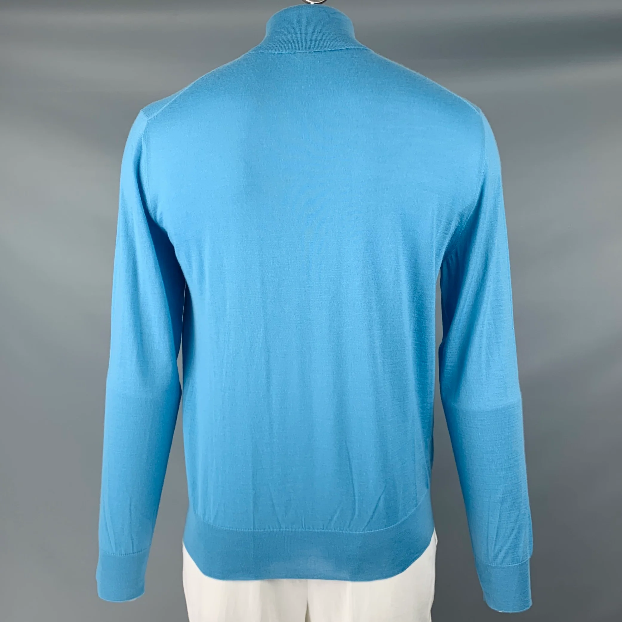 BAMFORD & SONS Size XL Blue Knit Cashmere Turtleneck Pullover - Image 3