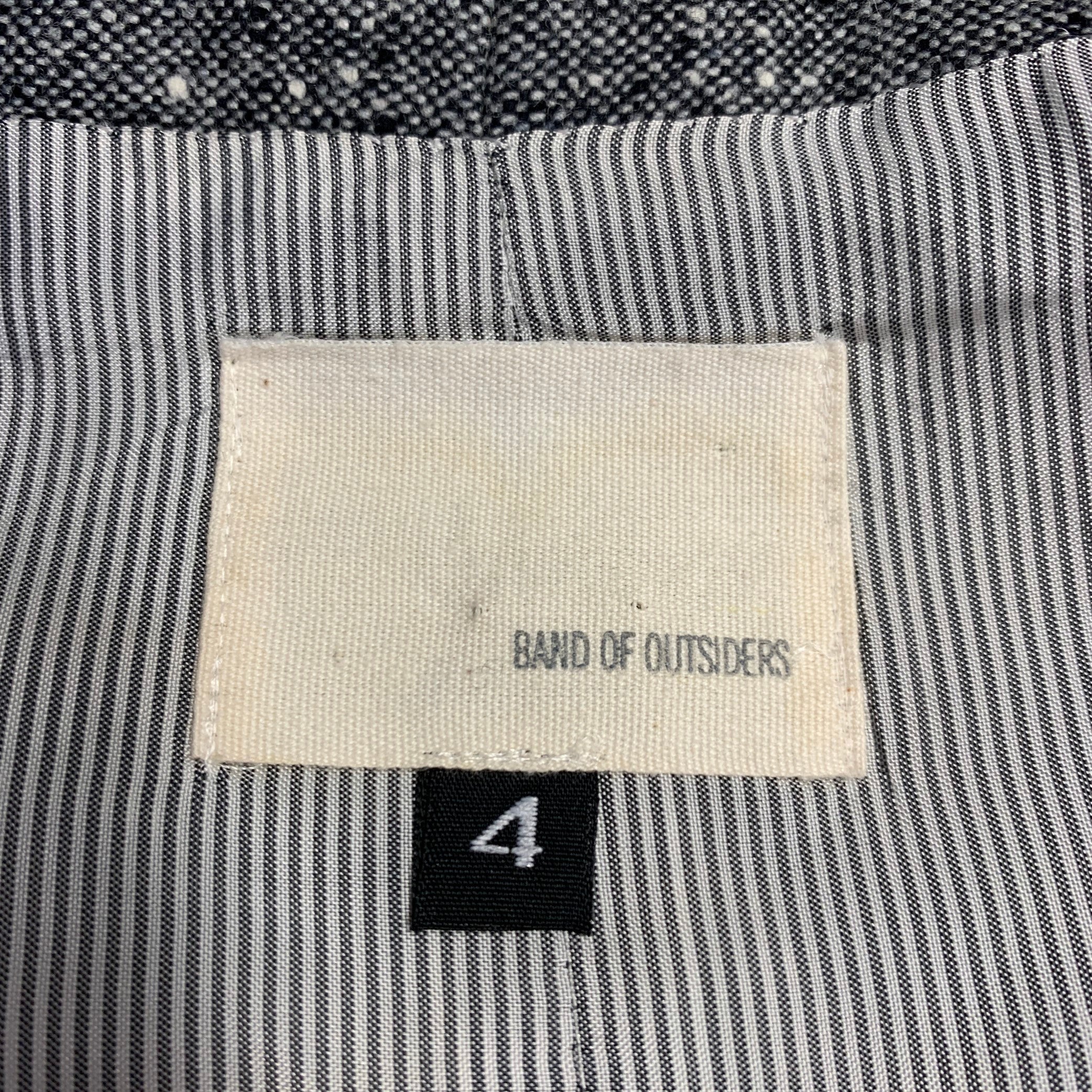 BAND OF OUTSIDERS Size 42 Grey Black White Tweed Wool Vest - Image 4