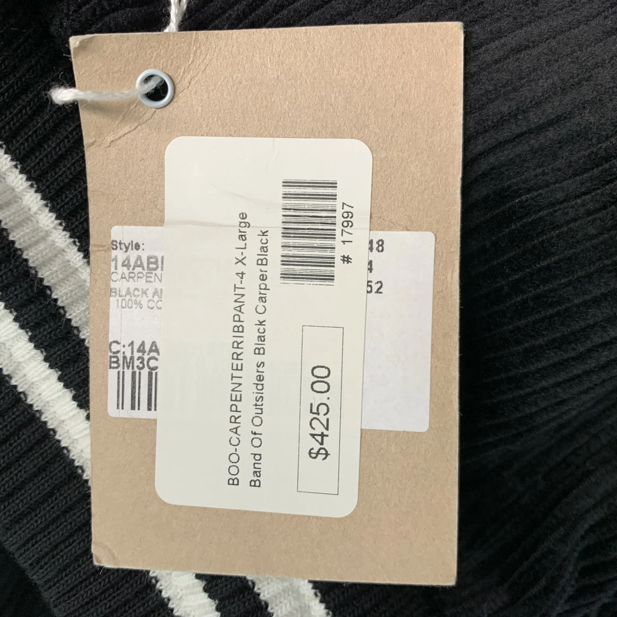 BAND OF OUTSIDERS Size XL Black White Corduroy Cotton Casual Pants - Image 6