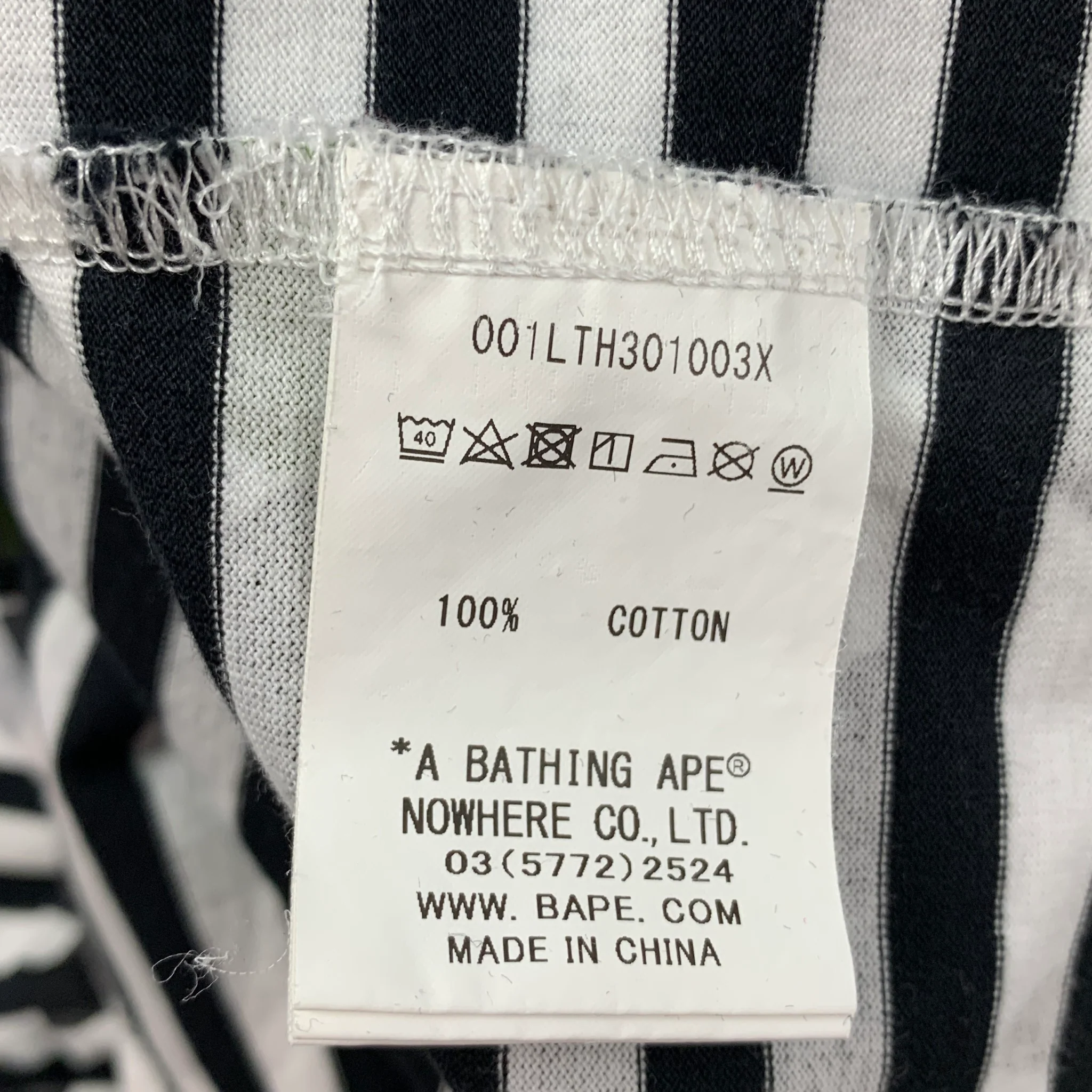 BAPE Size L Black White Camouflage Cotton Crew-Neck T-shirt - Image 4