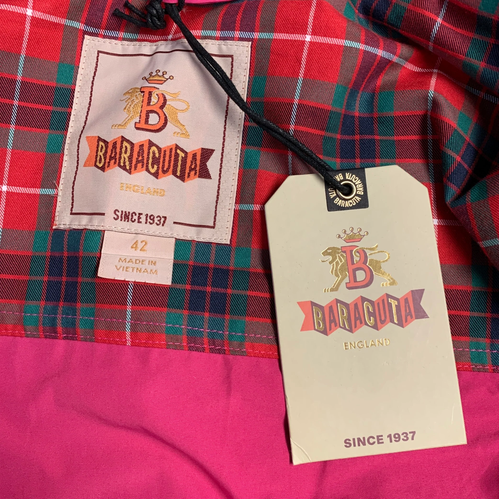 BARACUTA Size 42 Pink Fuchsia Polyester Cotton Shirt Jacket Jacket - Image 5