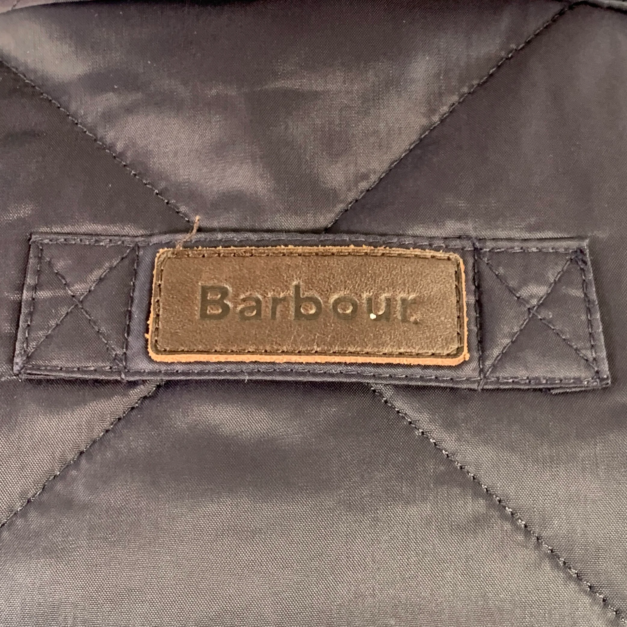 BARBOUR Size XL Finn Navy Quilted Polyamide Zip Up Puffer Vest - Image 5