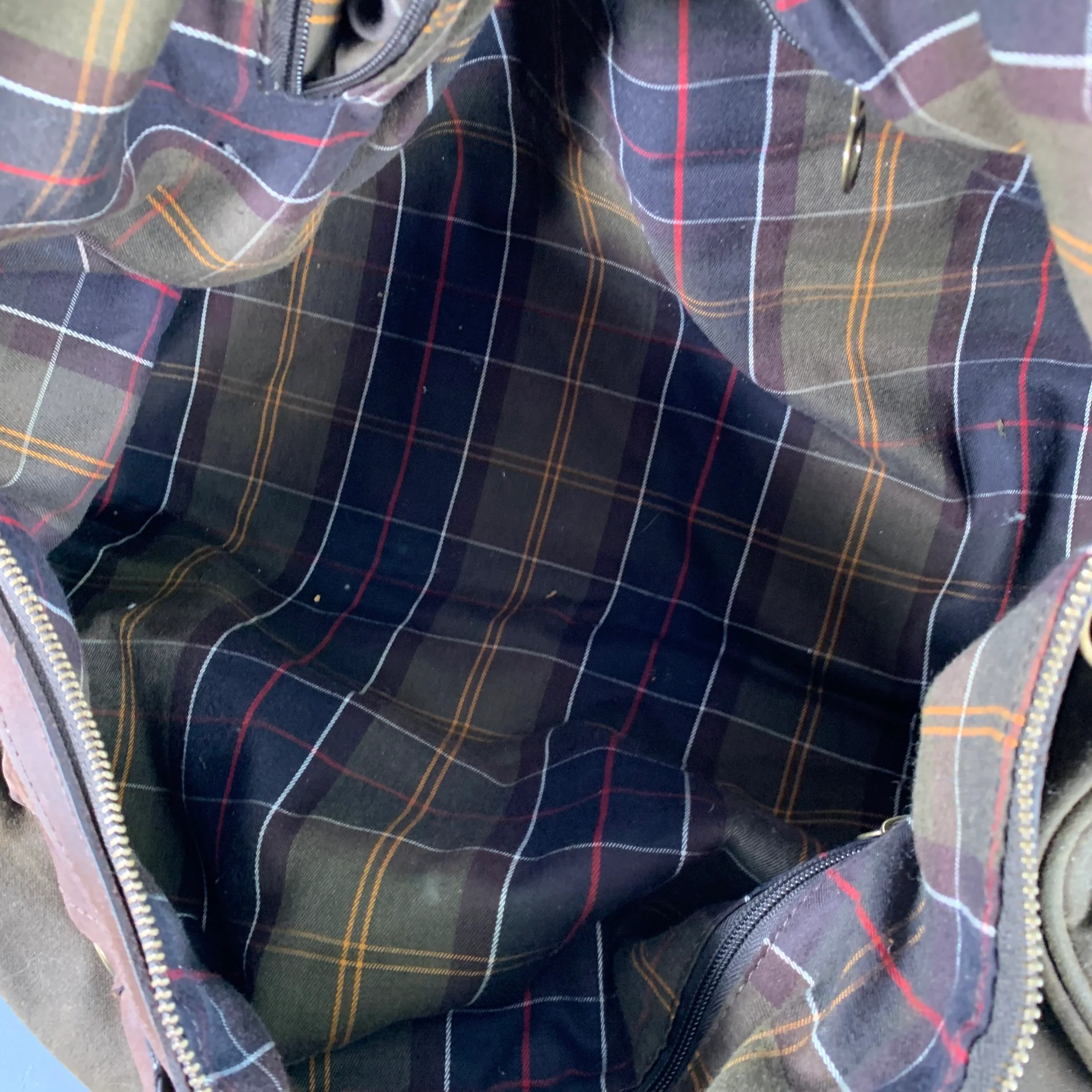 BARBOUR Wax Holdall Brown Olive Waxed Cotton Duffle Bag - Image 8