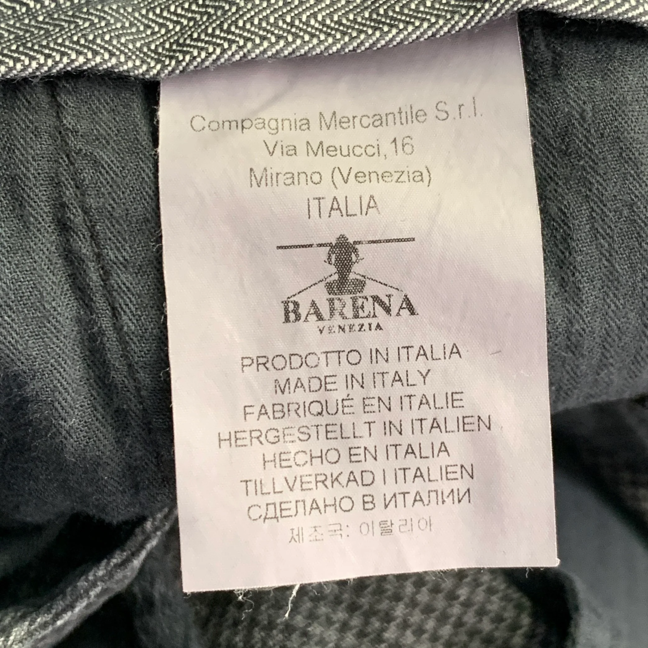 BARENA Size 35 Grey Black Houndstooth Cotton Blend Cuffed Dress Pants - Image 6