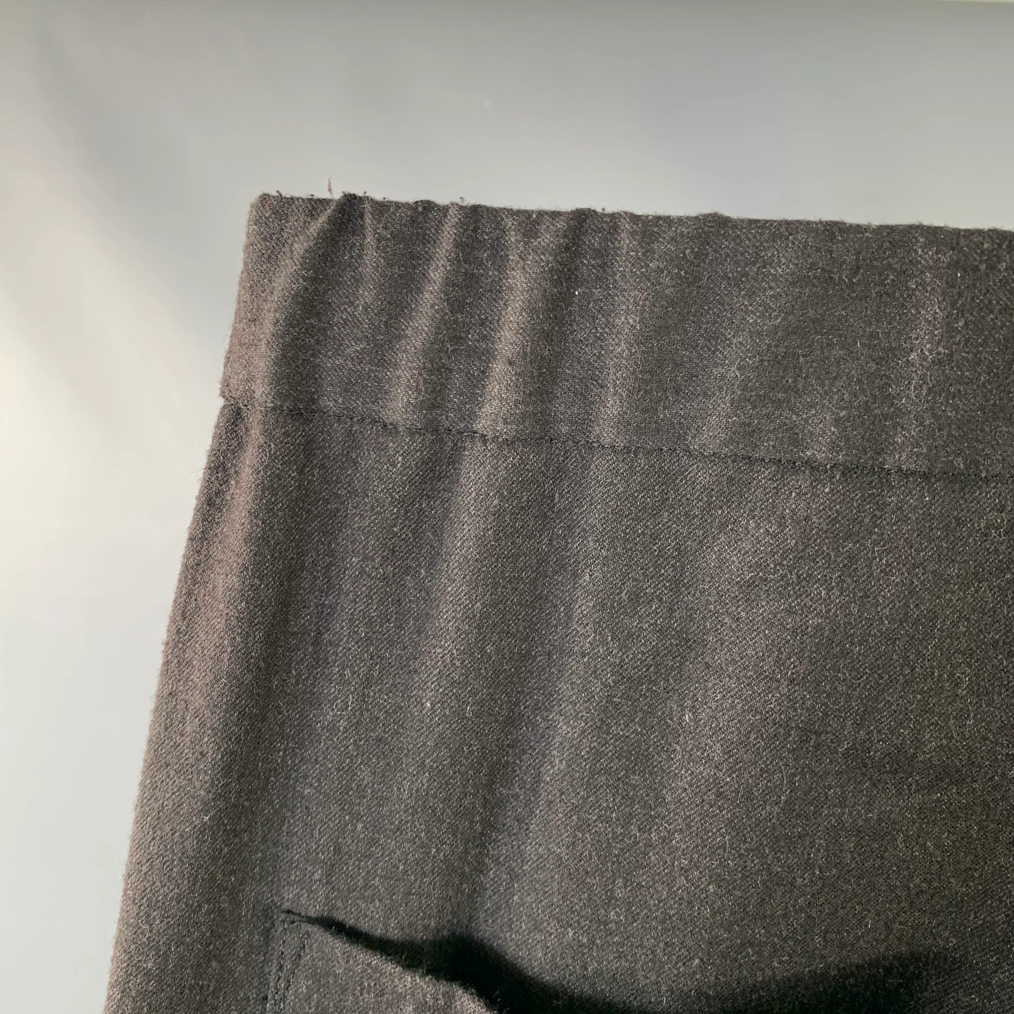 BARENA Size 36 Black Virgin Wool Blend Drawstring Casual Pants - Image 4