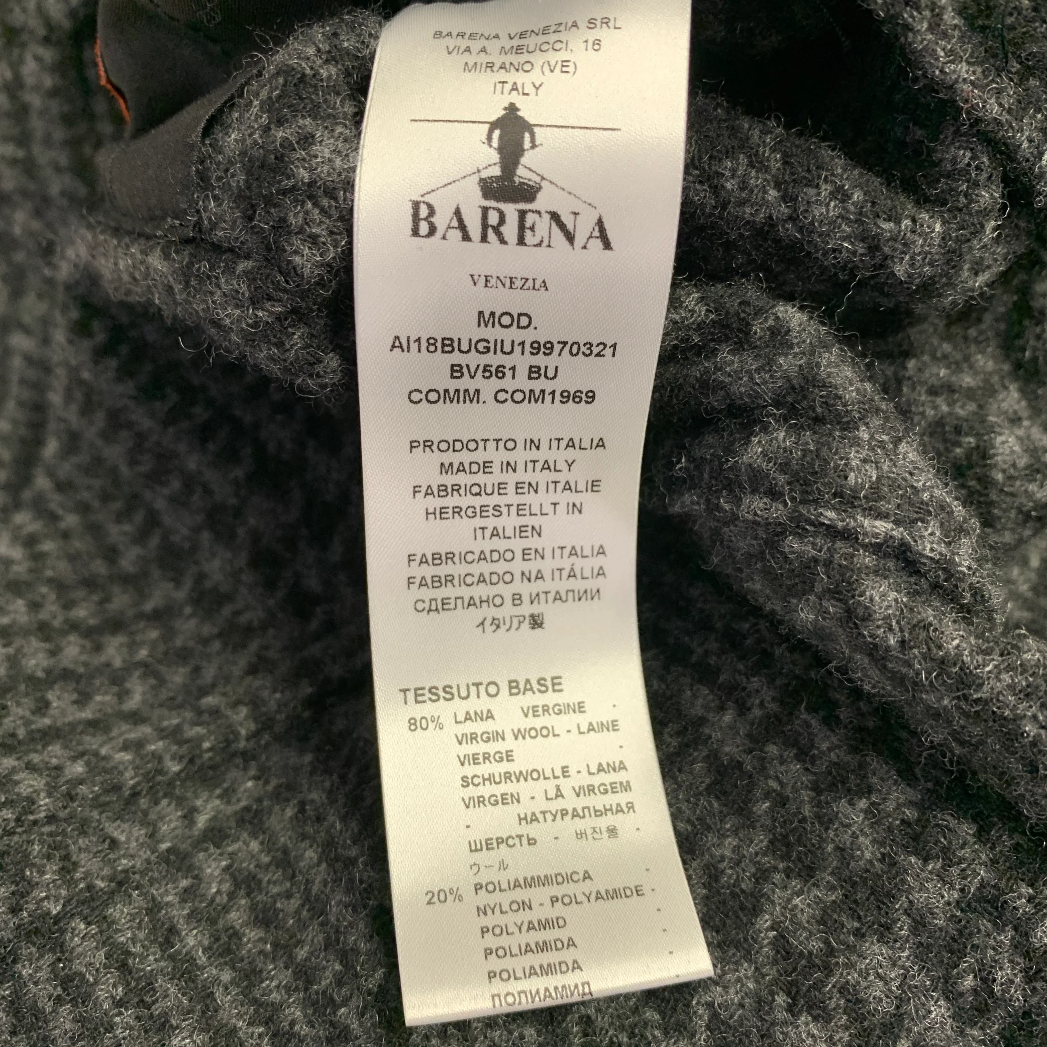 BARENA Size 36 Grey Charcoal Houndstooth Virgin Wool Blend Jacket - Image 8