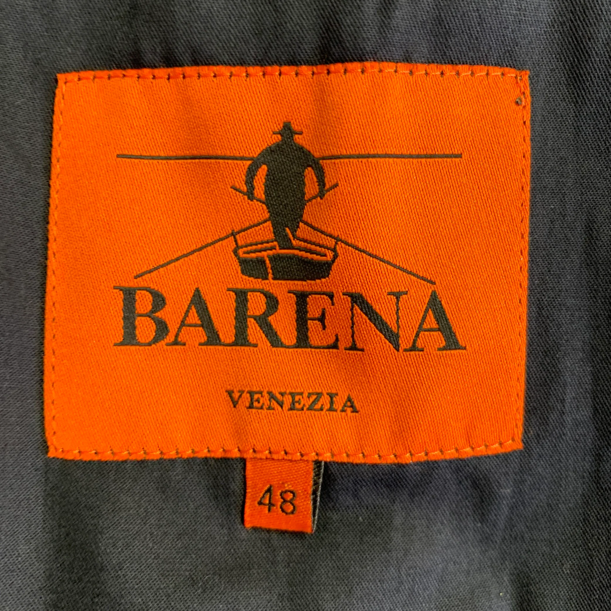 BARENA Size 38 Navy Wool Blend Notch Lapel Sport Coat - Image 5