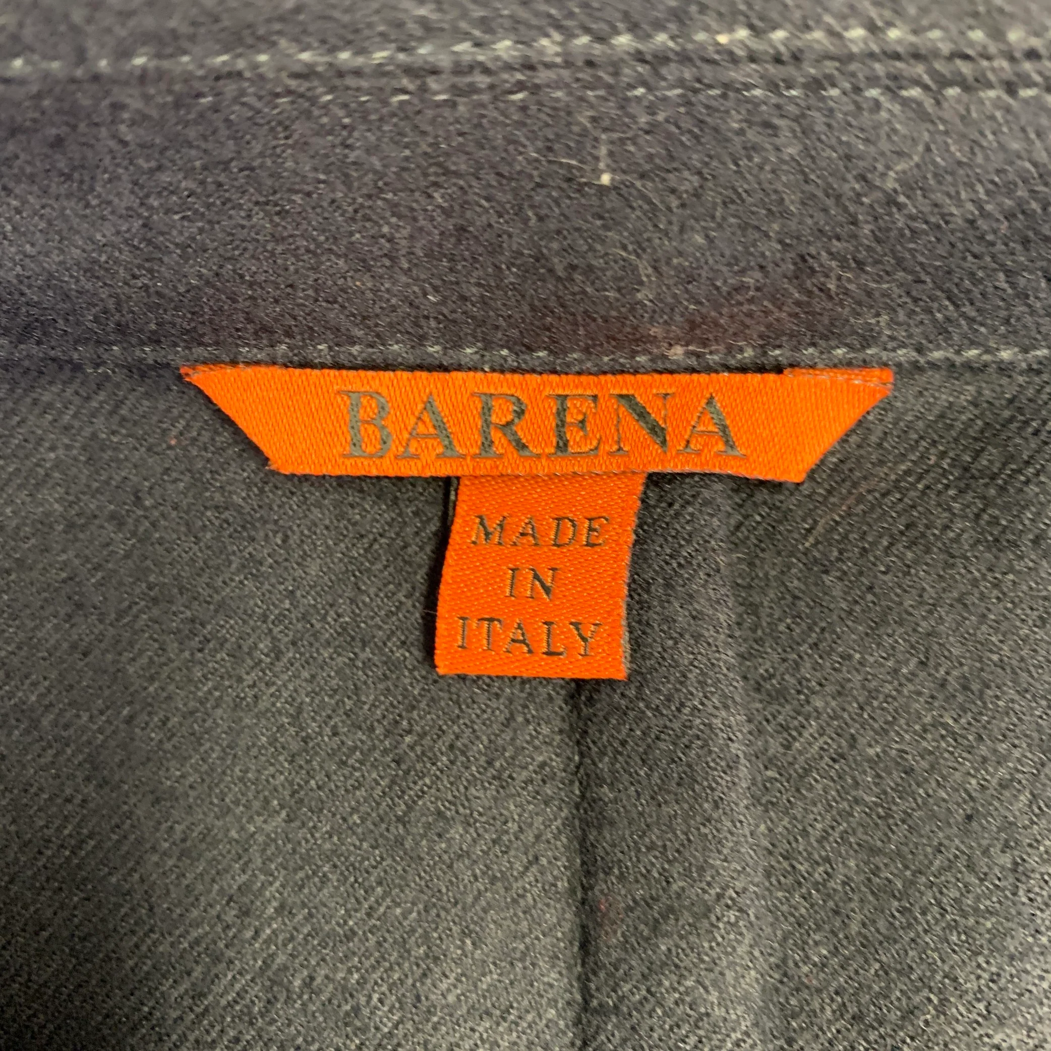 BARENA Size 38 Navy Wool Blend Notch Lapel Sport Coat - Image 6