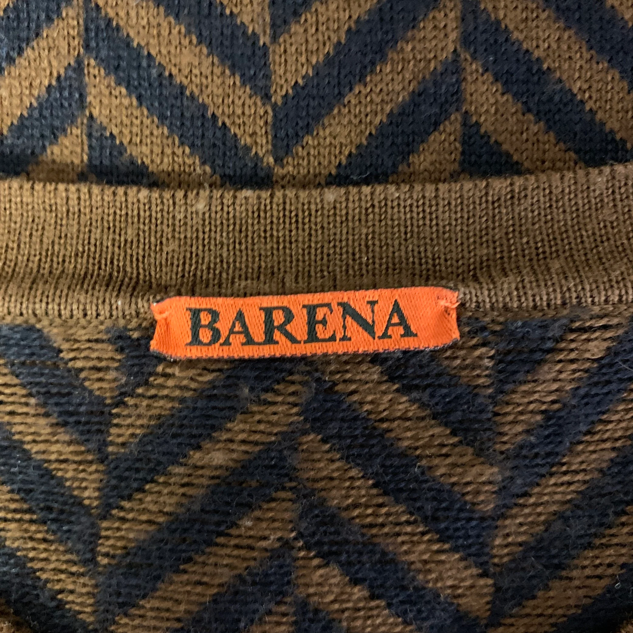 BARENA Size S Brown Black Herringbone Wool Blend Crew-Neck Pullover - Image 5