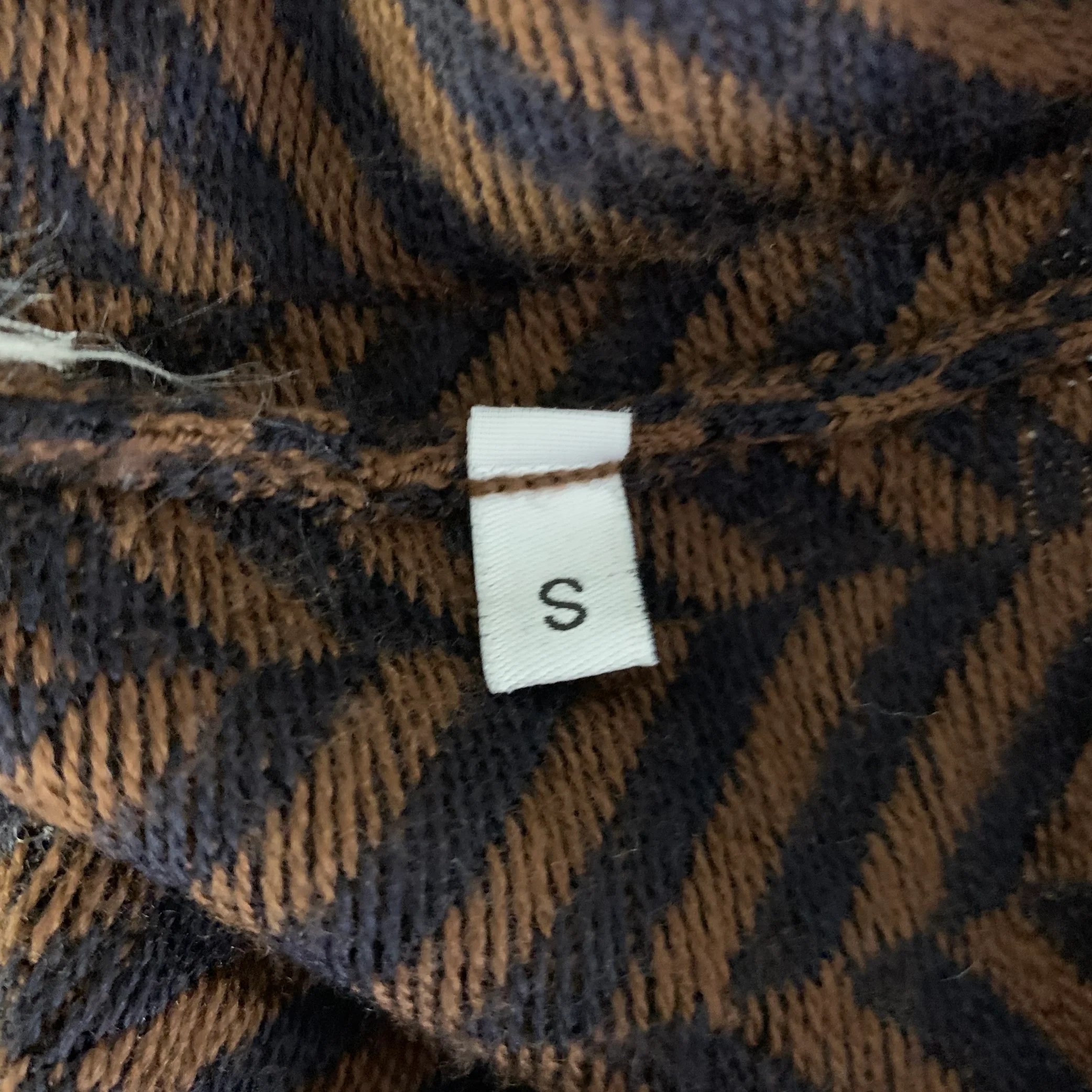 BARENA Size S Brown Black Herringbone Wool Blend Crew-Neck Pullover - Image 6