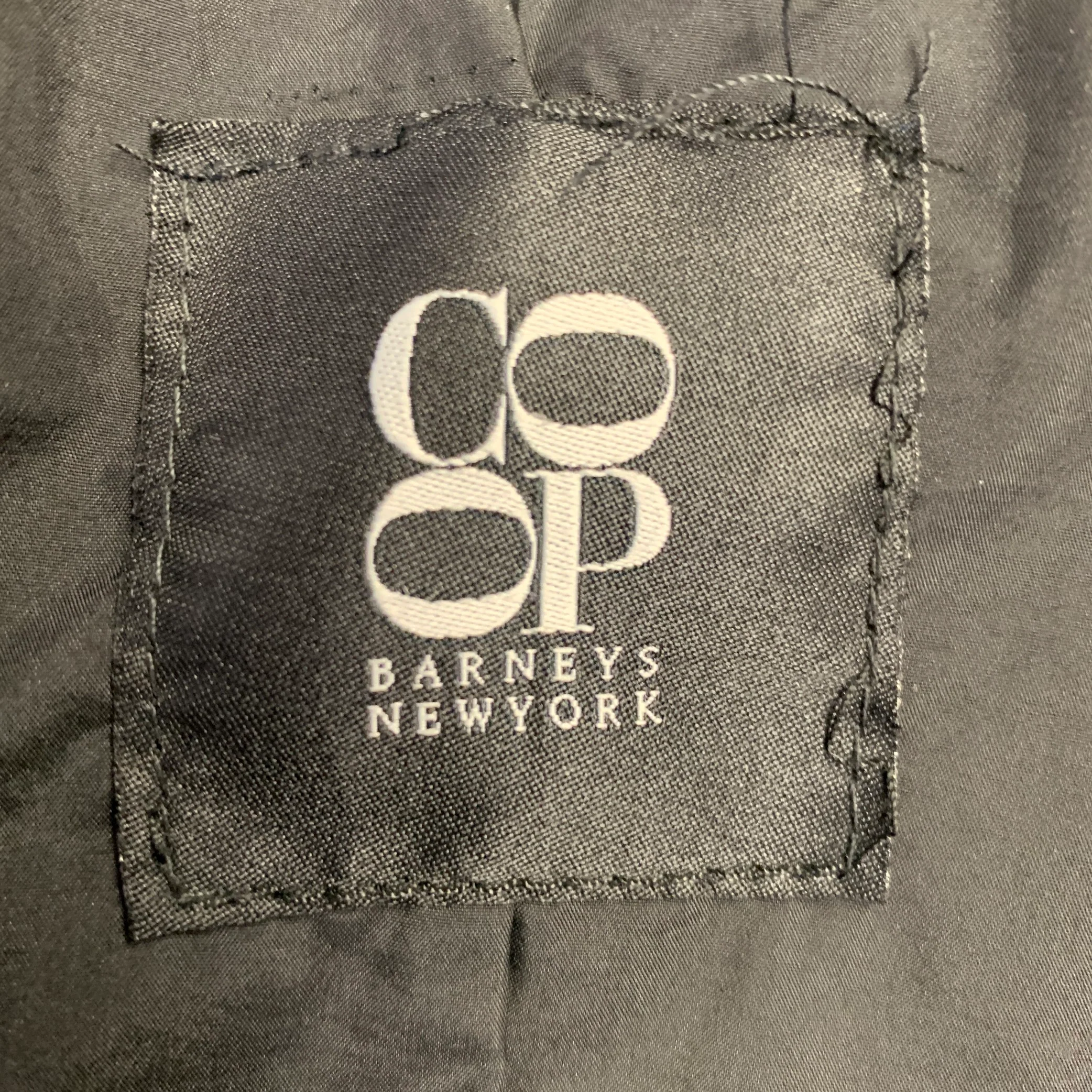 BARNEY'S CO-OP Size 42 Black Leather Zip Up Jacket - Image 4