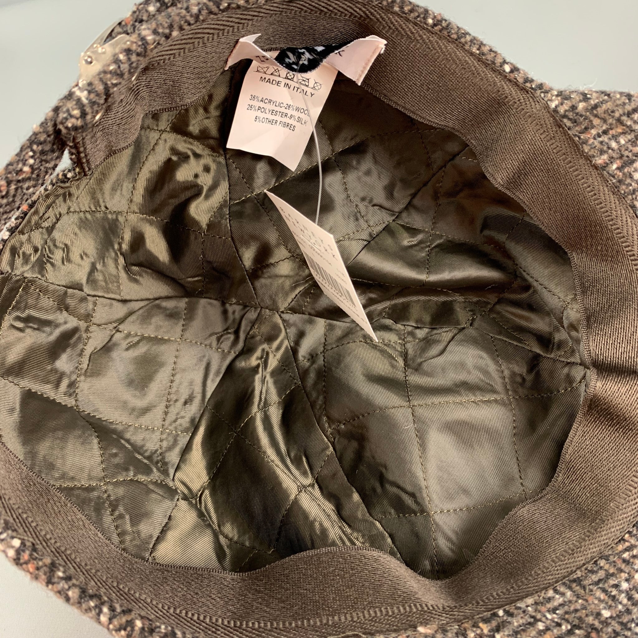BARNEY'S CO-OP Size L Brown Cream Herringbone Baseball - Image 5