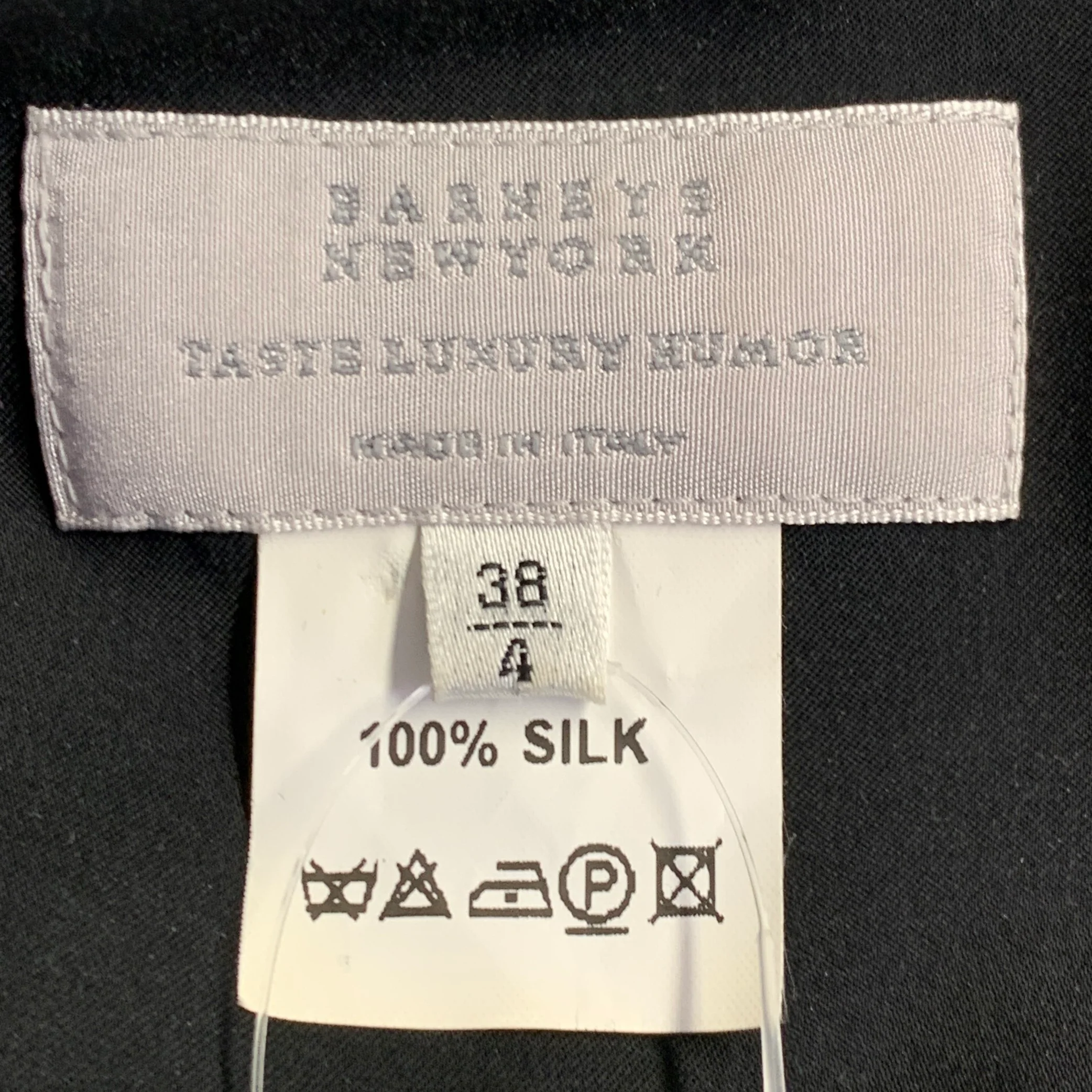 BARNEY'S NEW YORK Size 4 Navy White Silk Twill Geometric Belted Shirt Dress - Image 7