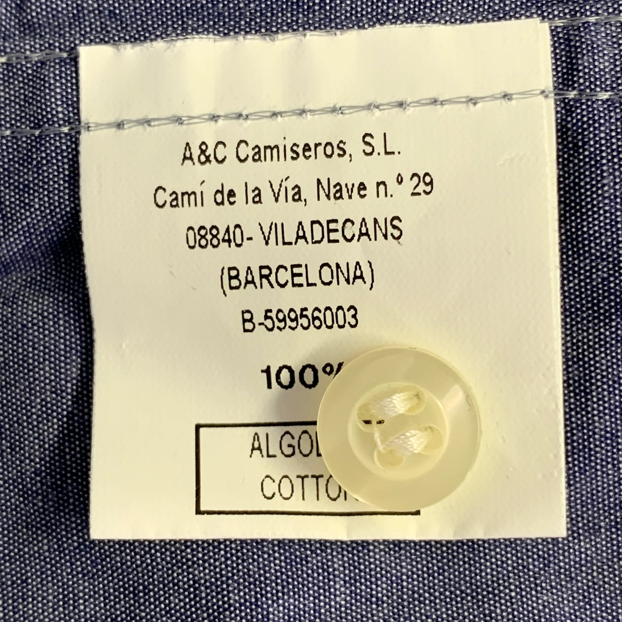 BARNEY'S NEW YORK Size M Blue Chambray Cotton Button Down Collar Long Sleeve Shirt - Image 6