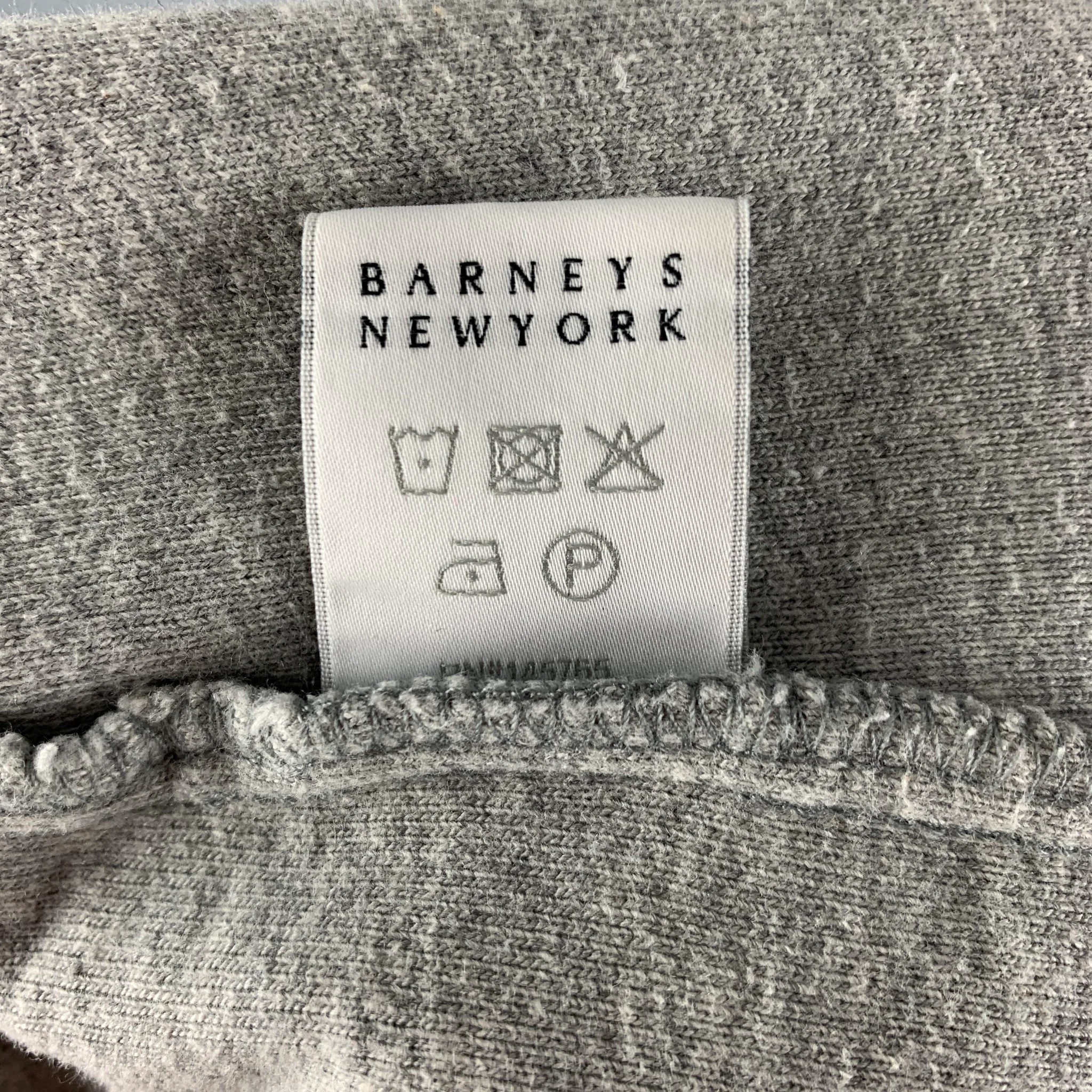 BARNEY'S NEW YORK Size S Grey Cotton / Modal 1/4 Zip Pullover - Image 5