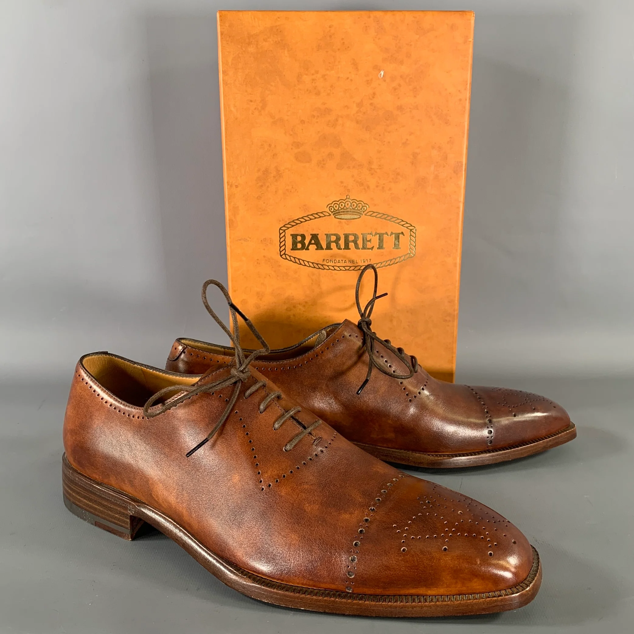 BARRETT Size 9.5 Brown 521062 Leather Brogue Loafers - Image 10