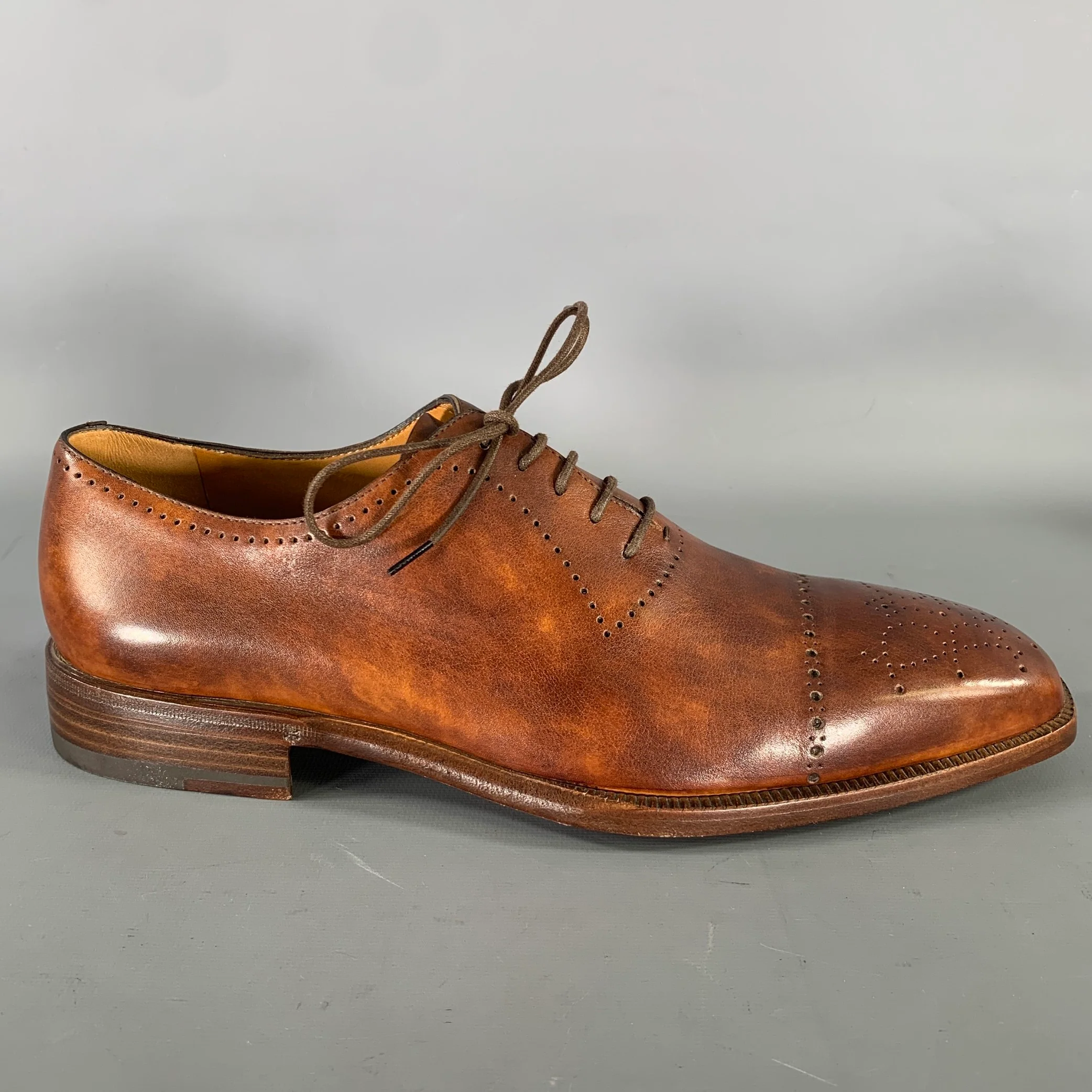BARRETT Size 9.5 Brown 521062 Leather Brogue Loafers - Image 2