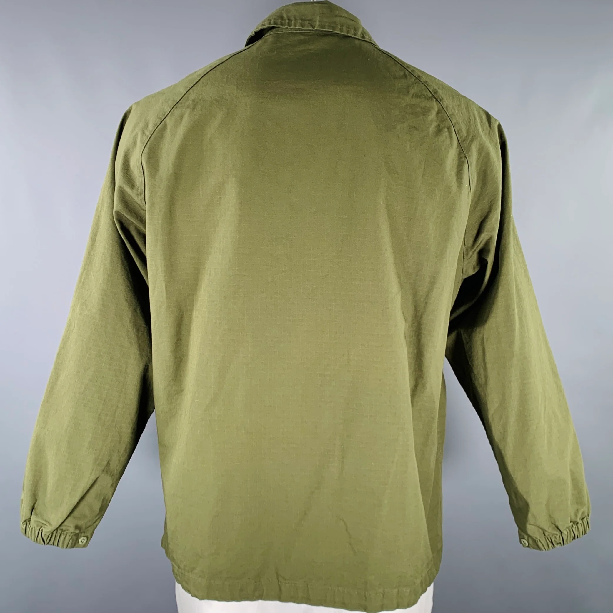 BATTENWEAR Size L -Beach Breaker- Green Cotton Parka Jacket - Image 3